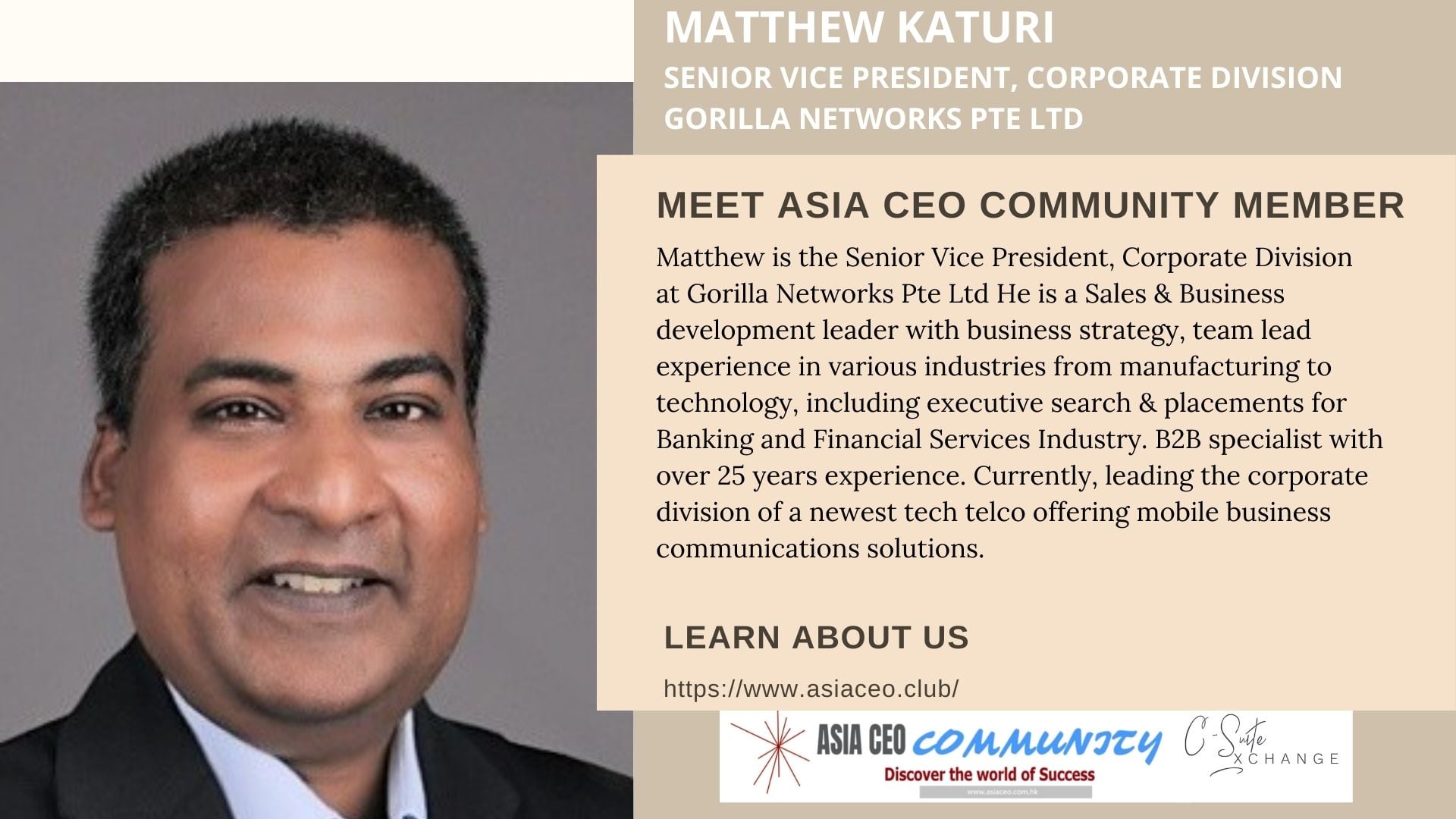 ASIA CEO COMMUNITY | ASIA CEO COMMUNITY - MEET OUR MEMBER | Facebook