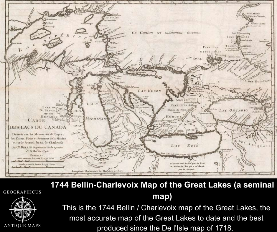 Geographicus Rare Antique Maps - 1744 Bellin-Charlevoix Map of the ...
