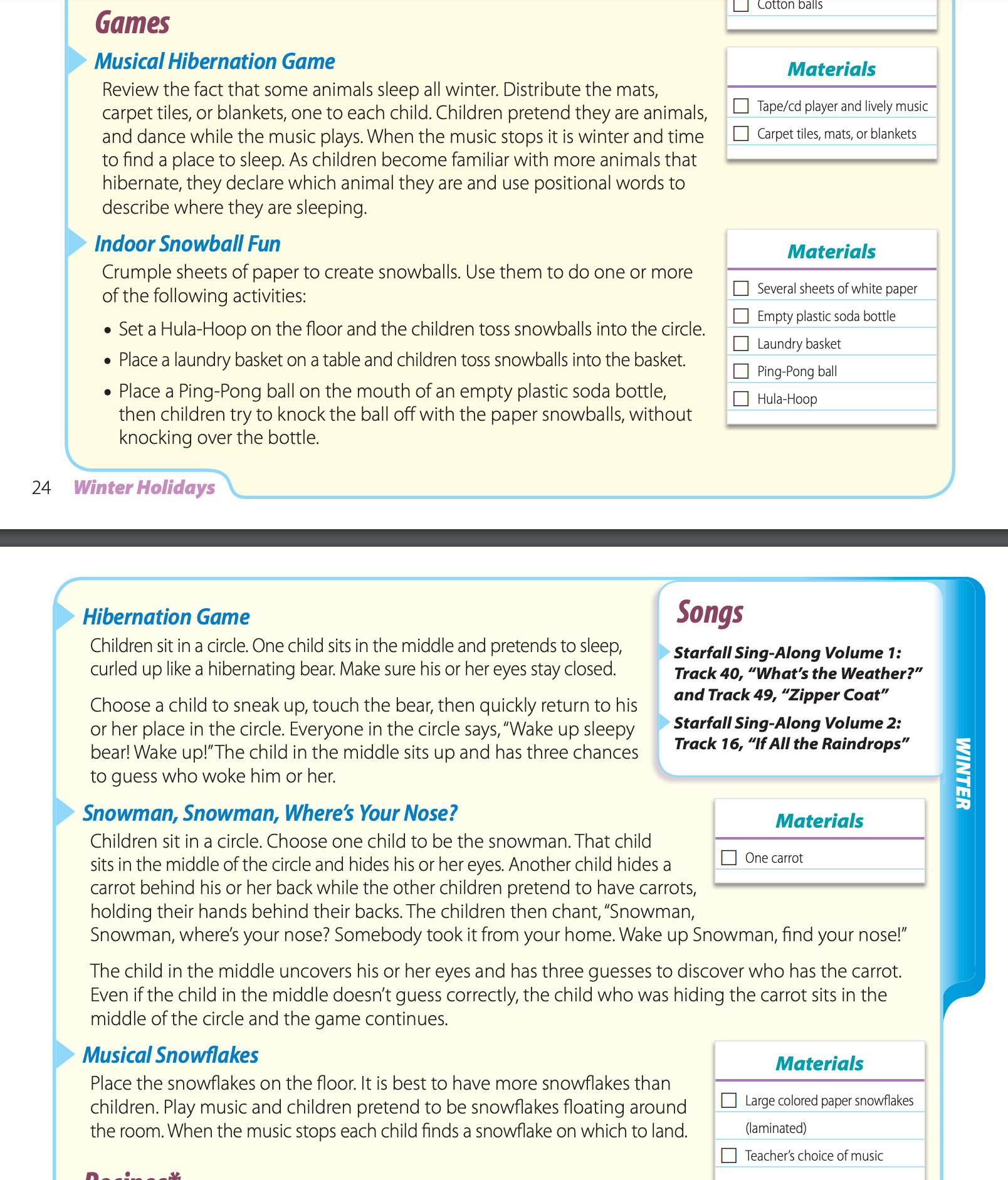 Starfall Education Foundation - Winter is a great time to play indoor ...