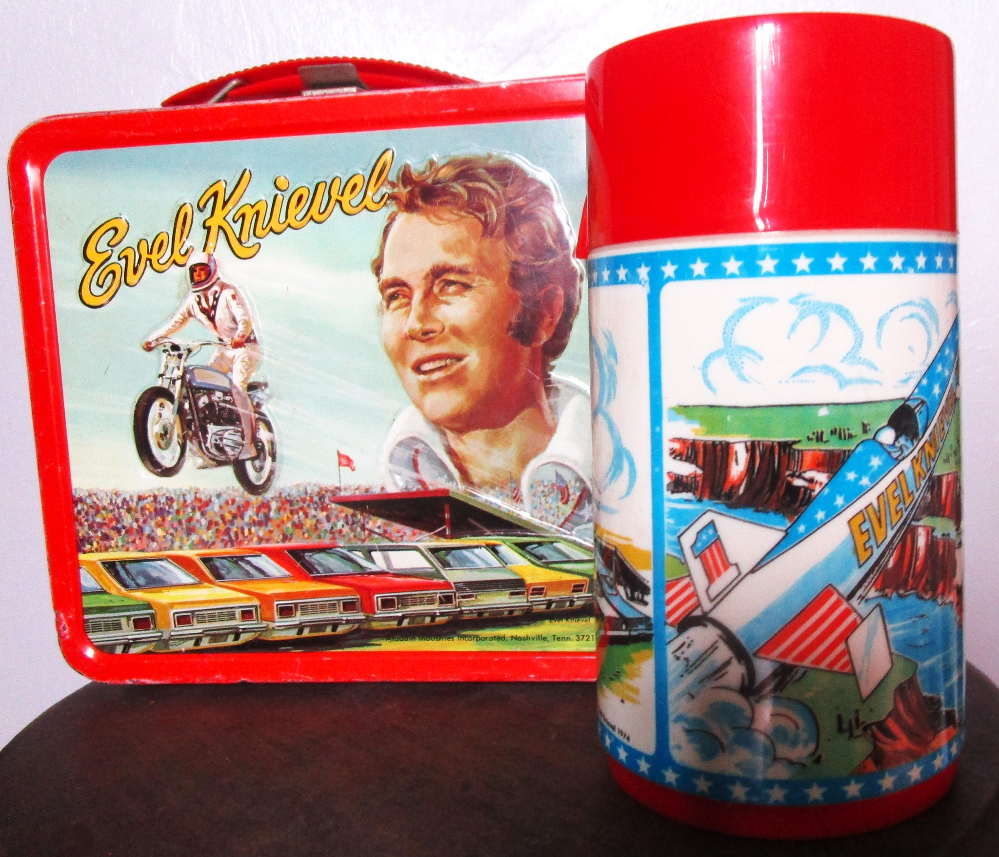 This Evel Knievel lunchbox was the one I used before Kiss.