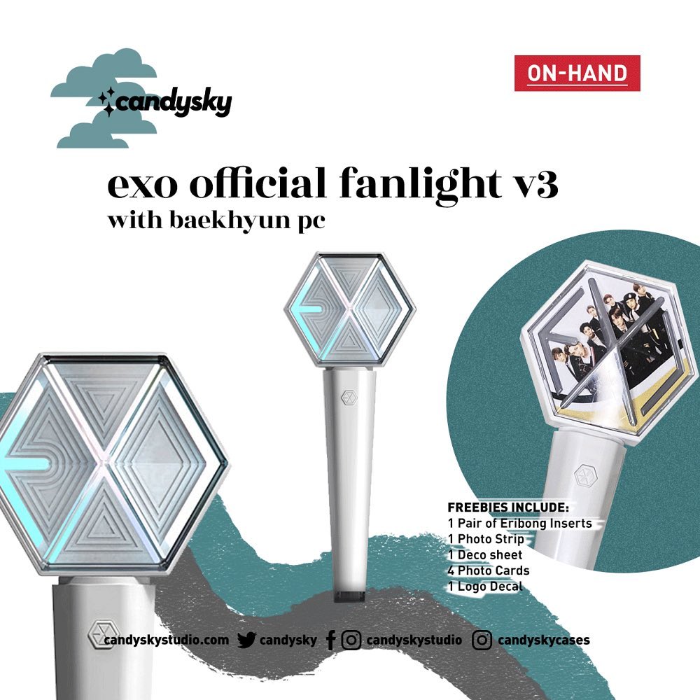 🚨STOCK SALE🚨] #EXO OFFICIAL FANLIGHT VERSION 3 (With #BAEKHYUN