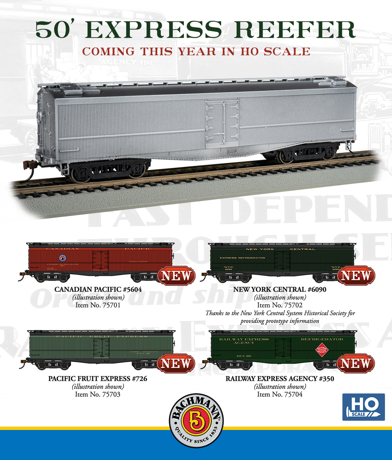 Bachmann - The first sample of our HO scale 50' Express Reefer is here ...