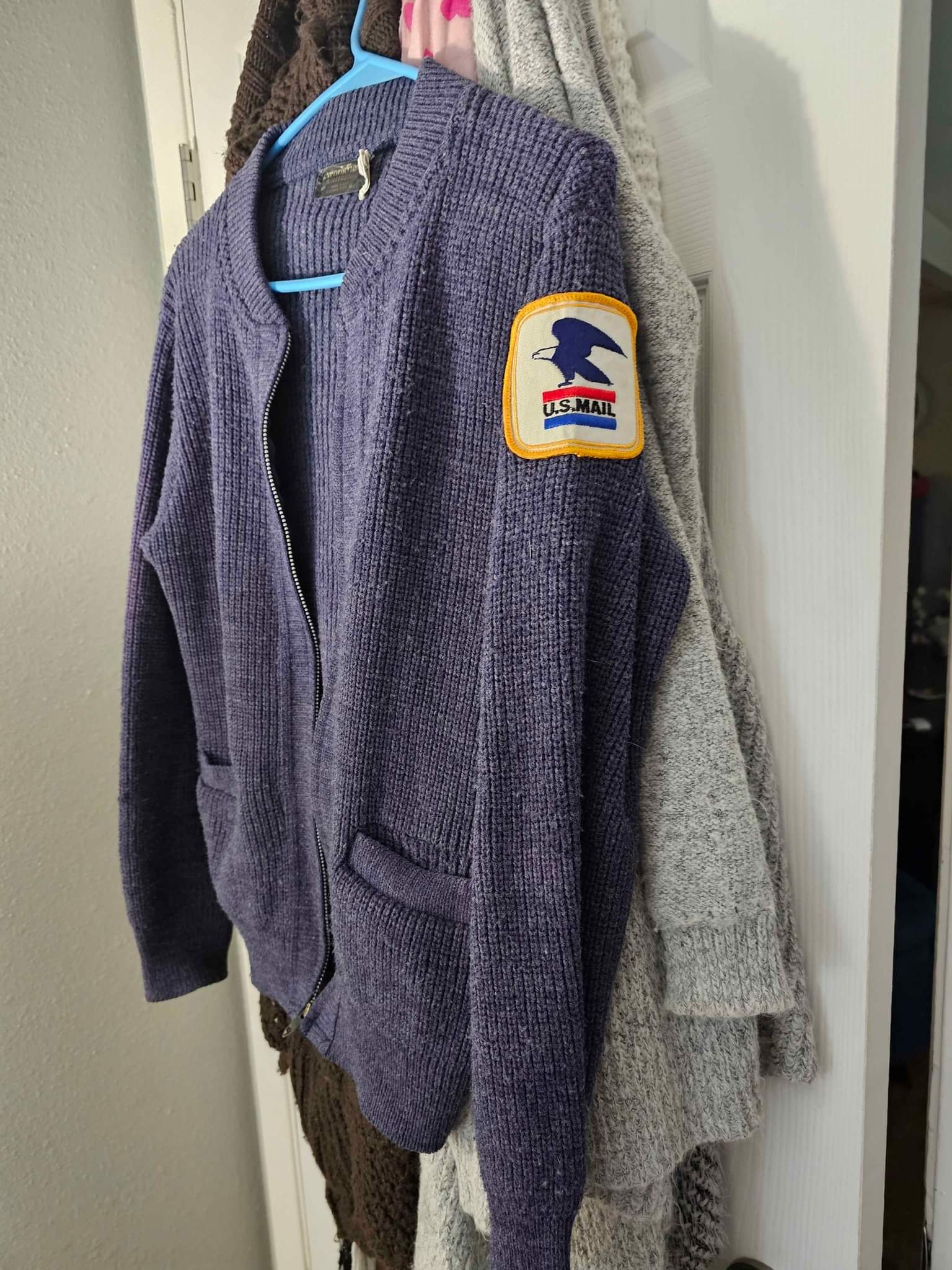 Official Vintage USPS Mail Carrier Cardigan worn by Mail carriers 