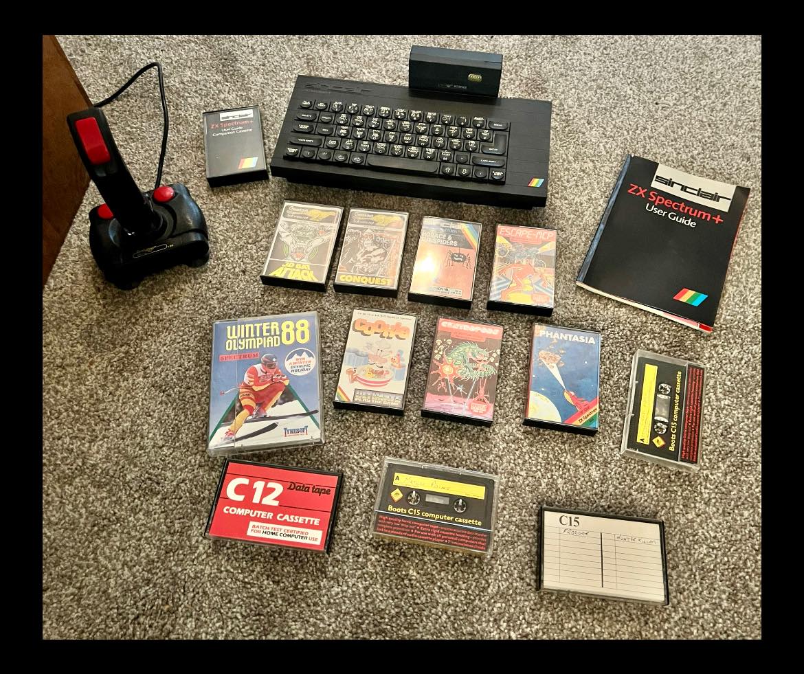 Retro Sinclair ZX81 computer setup with vintage Sony TV