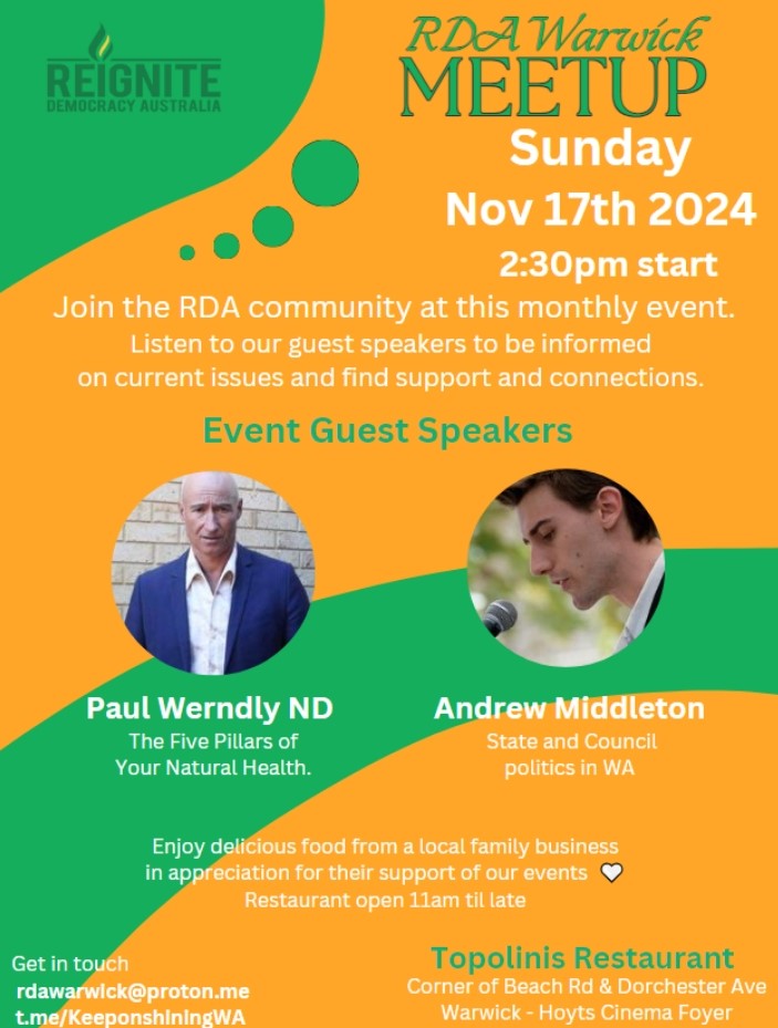 Australia Wide Freedom Rallies & Community Events | RDA Warwick WA meetup