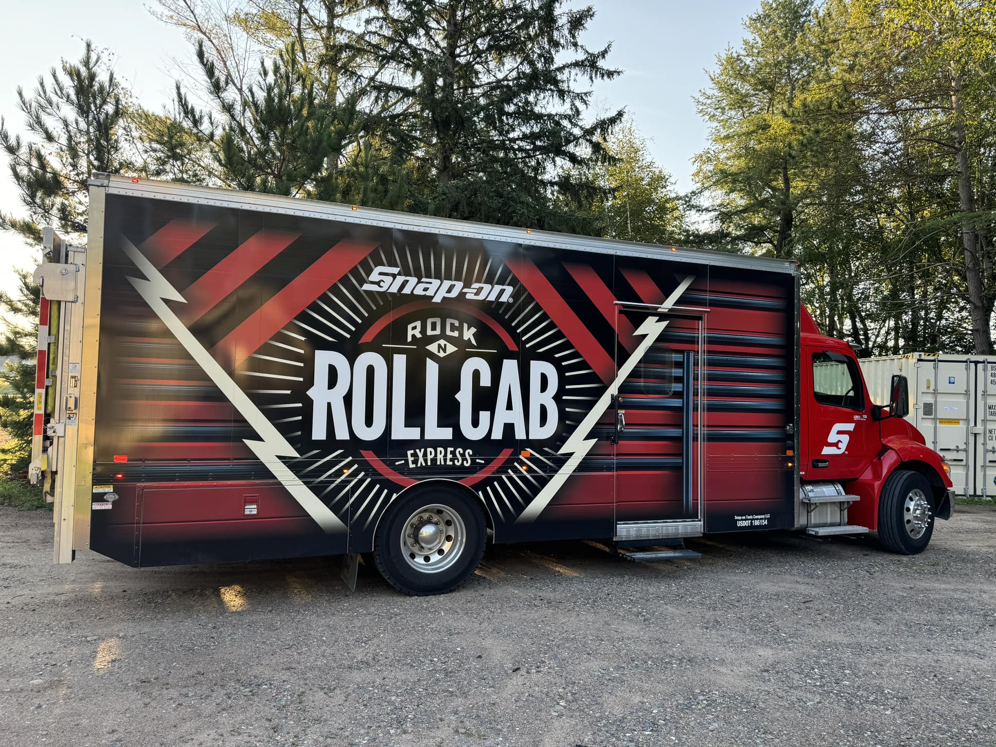 Snap on dealer visiting with Rock n Roll cab truck