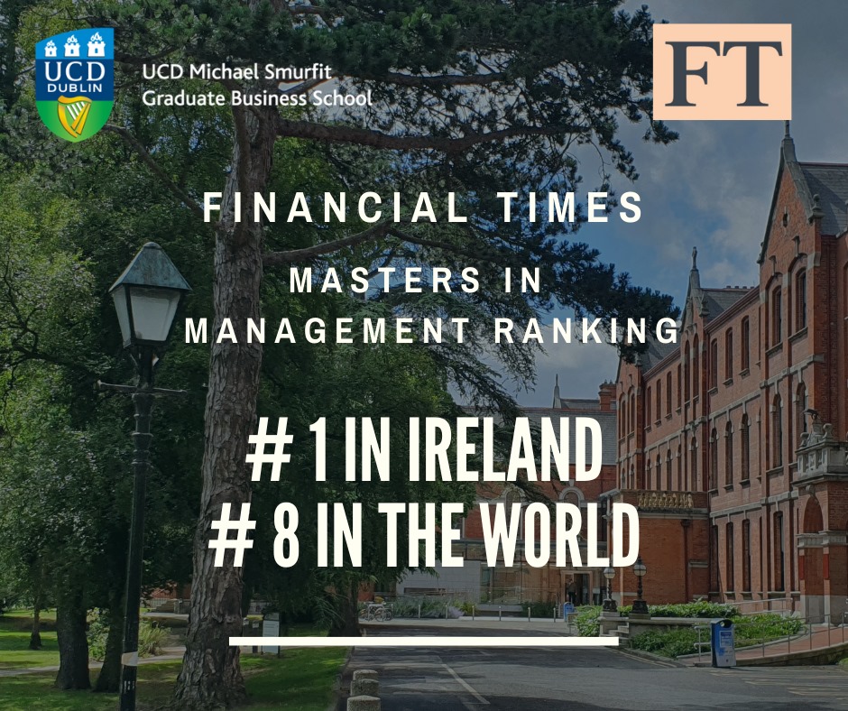 UCD - We are delighted to announce that UCD Smurfit School's Masters in ...
