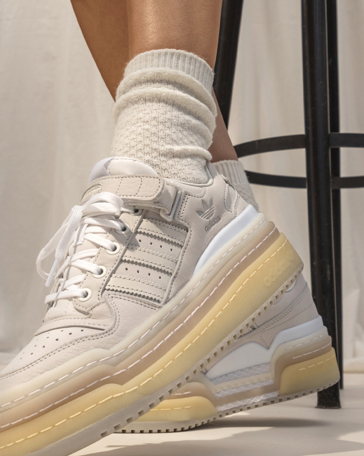 The adidas Adidas Triple Platforum combines the upper of the Forum
