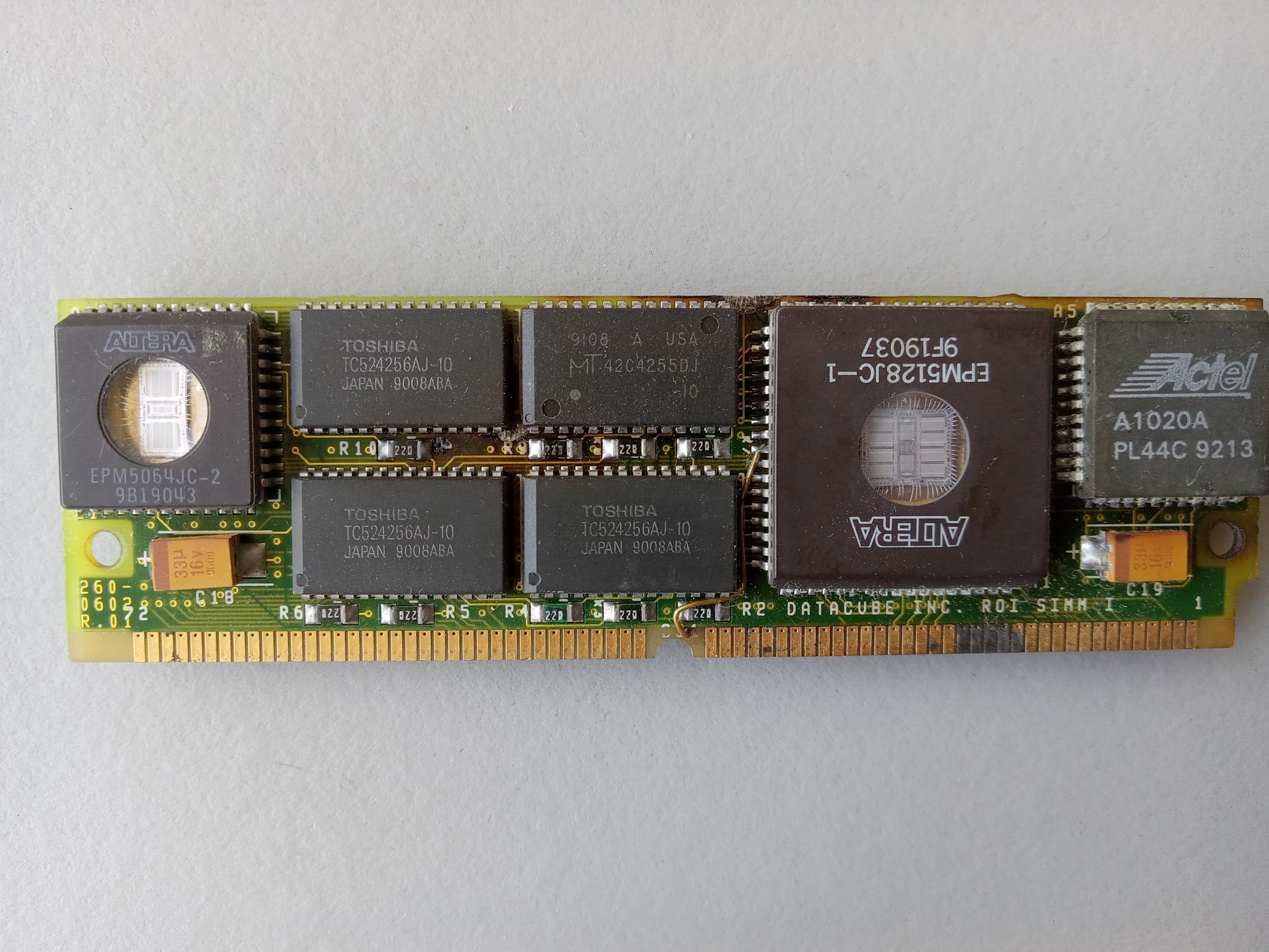 Front and back of a triple ported pipeline memory board. These