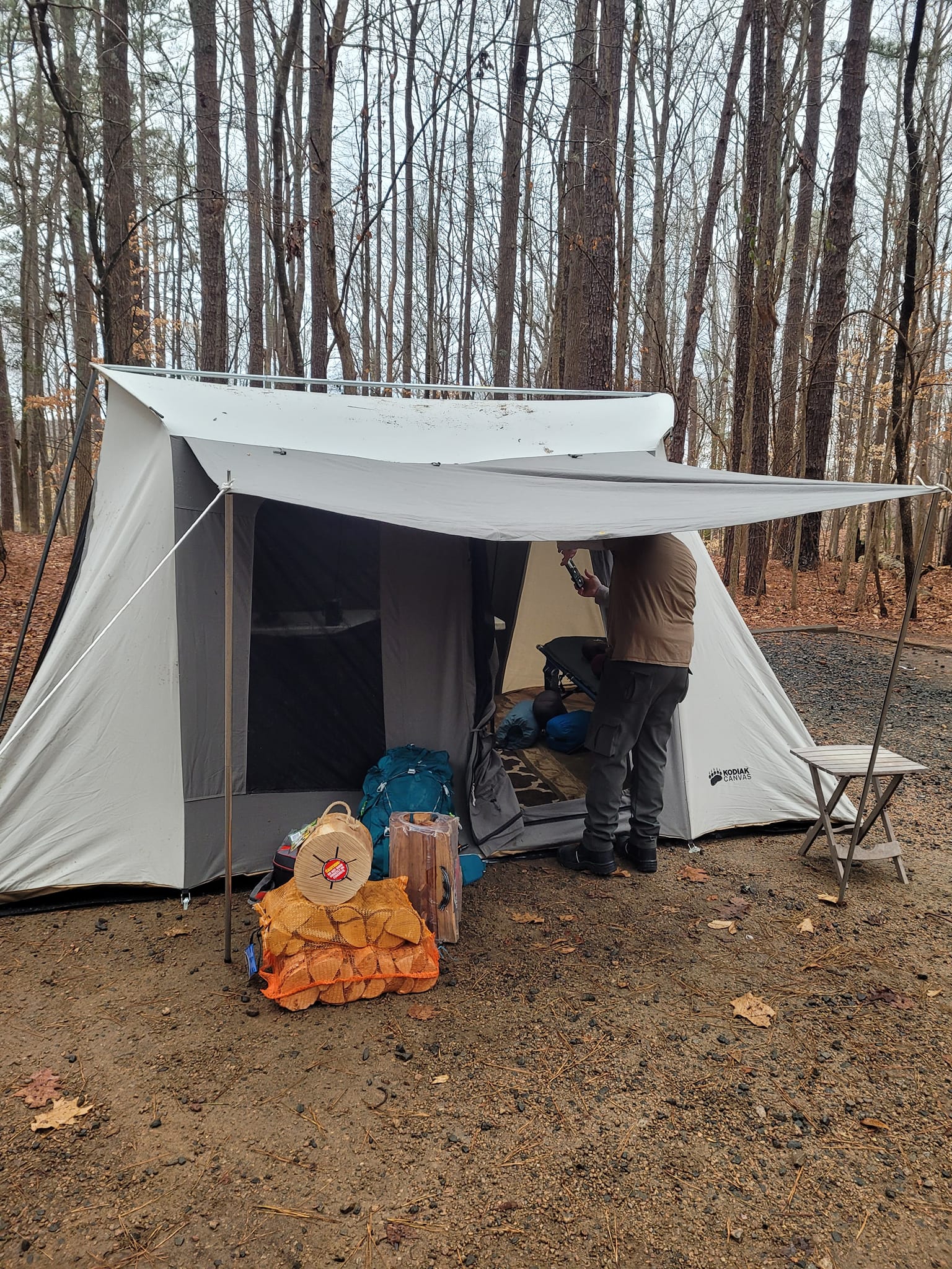 winter camping with a discount tent