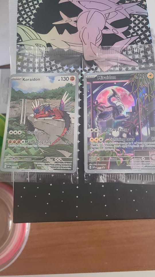 Miraidon and Koraidon Cards that are purchased from the Pokémon