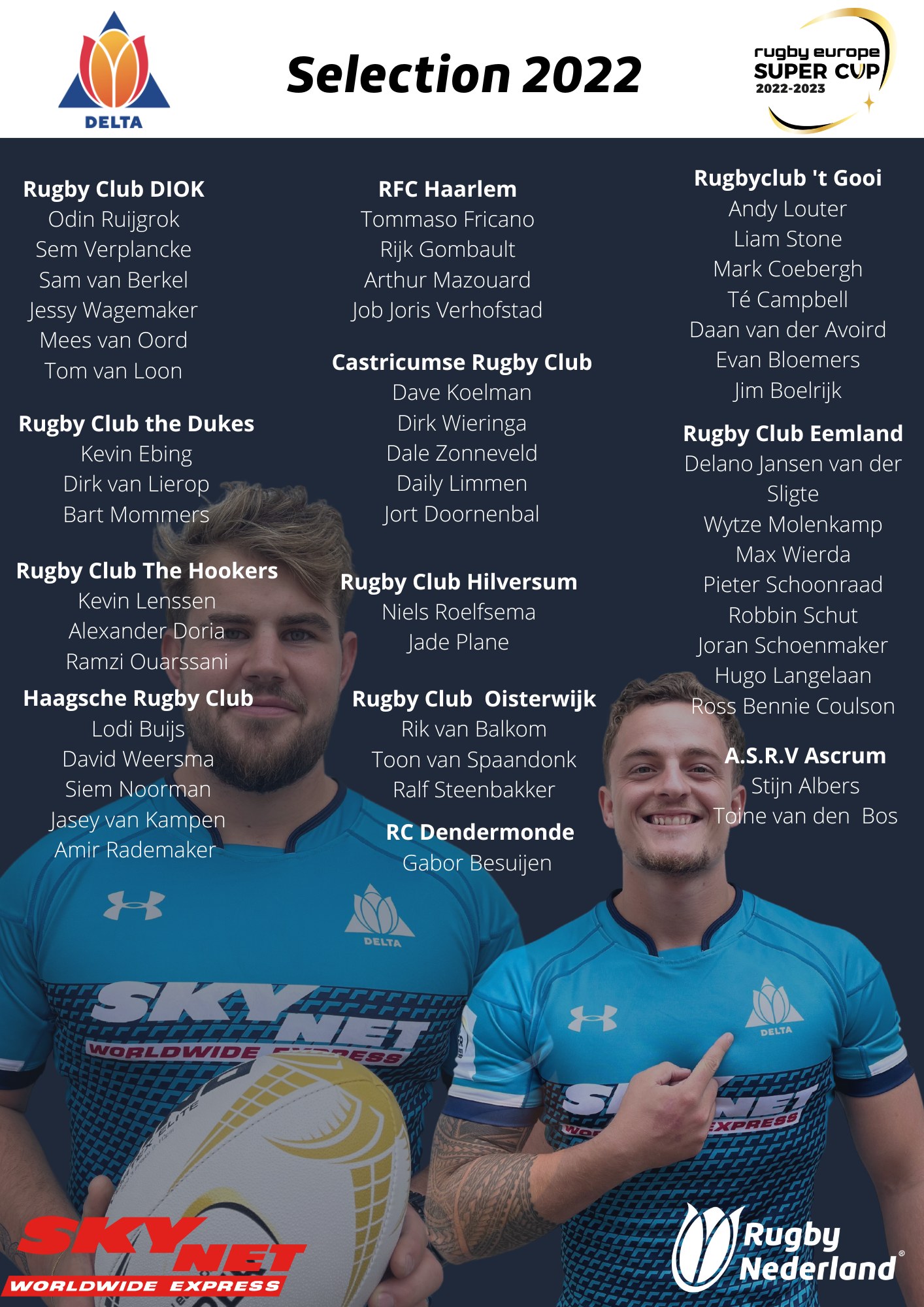 🇳🇱: De selectie van Delta... - Rugbyclub Hoek van Holland