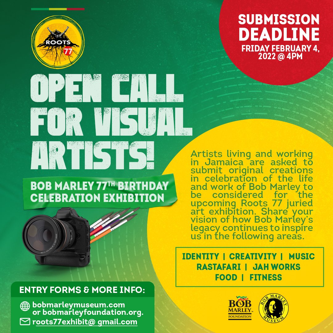 👀 OPEN CALL for VISUAL ARTISTS! 🎨... - Bob Marley Museum | Facebook