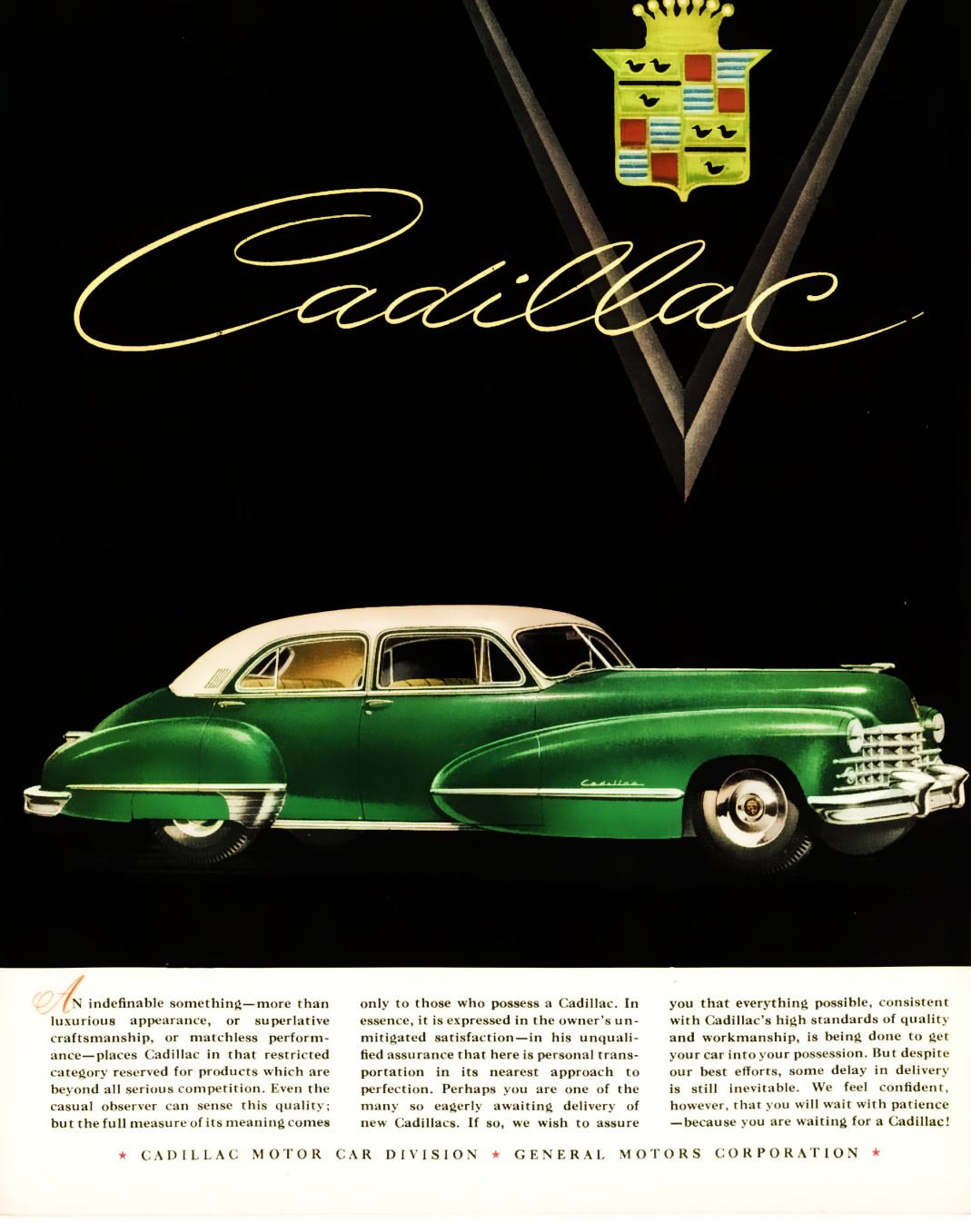 1947 Cadillac Fleetwood Sixty Special Ad. Time Magazine, October