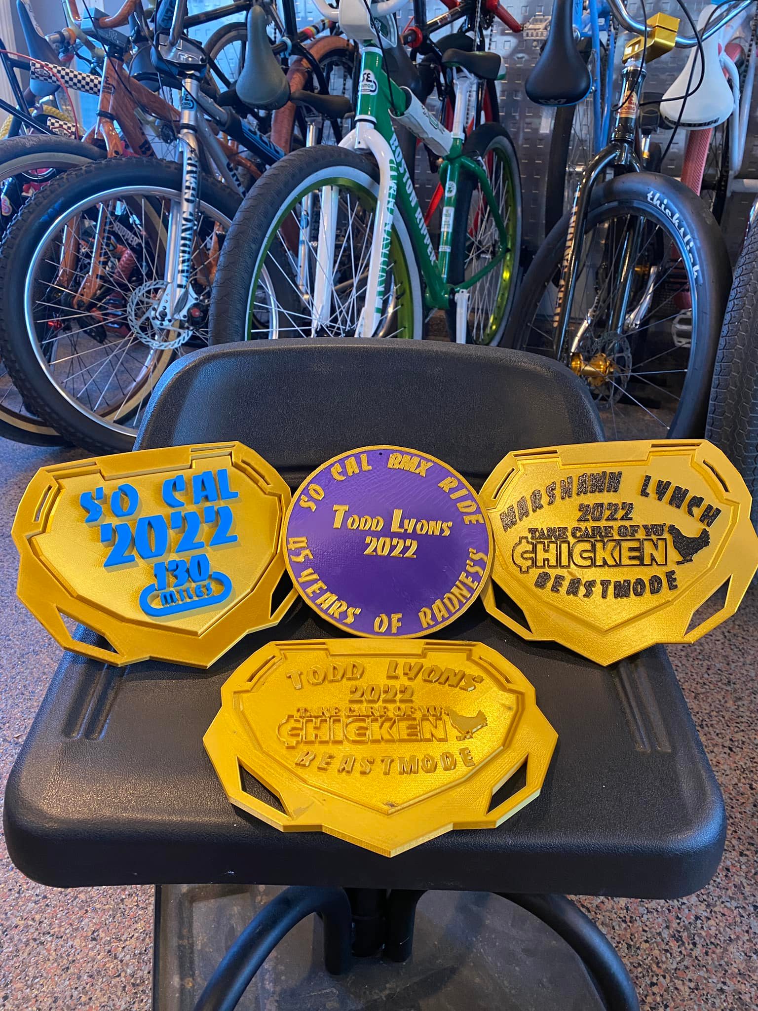 自転車 Old bmx troy lee designs number plate