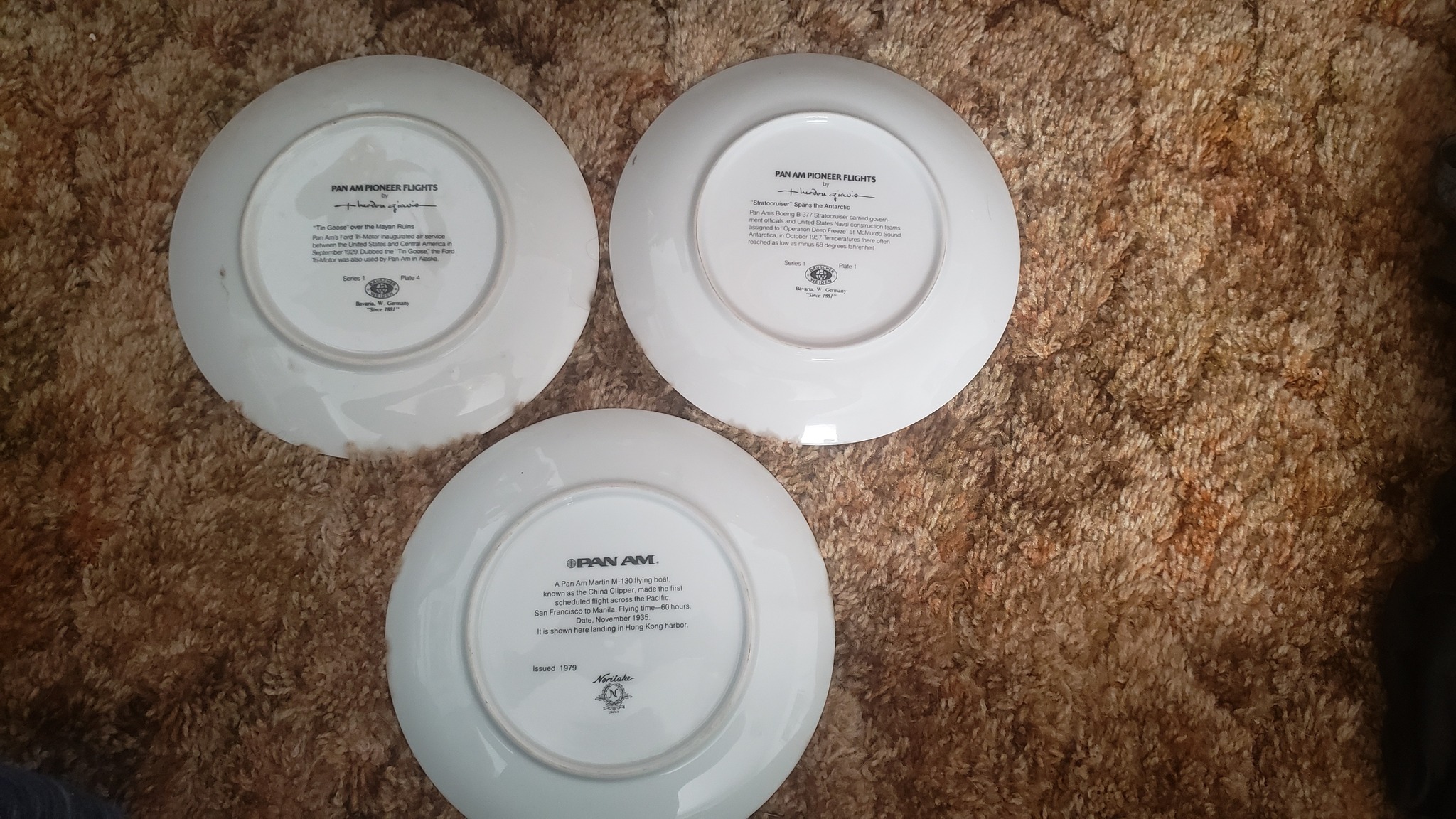 Photos of Pan Am commemorative plates