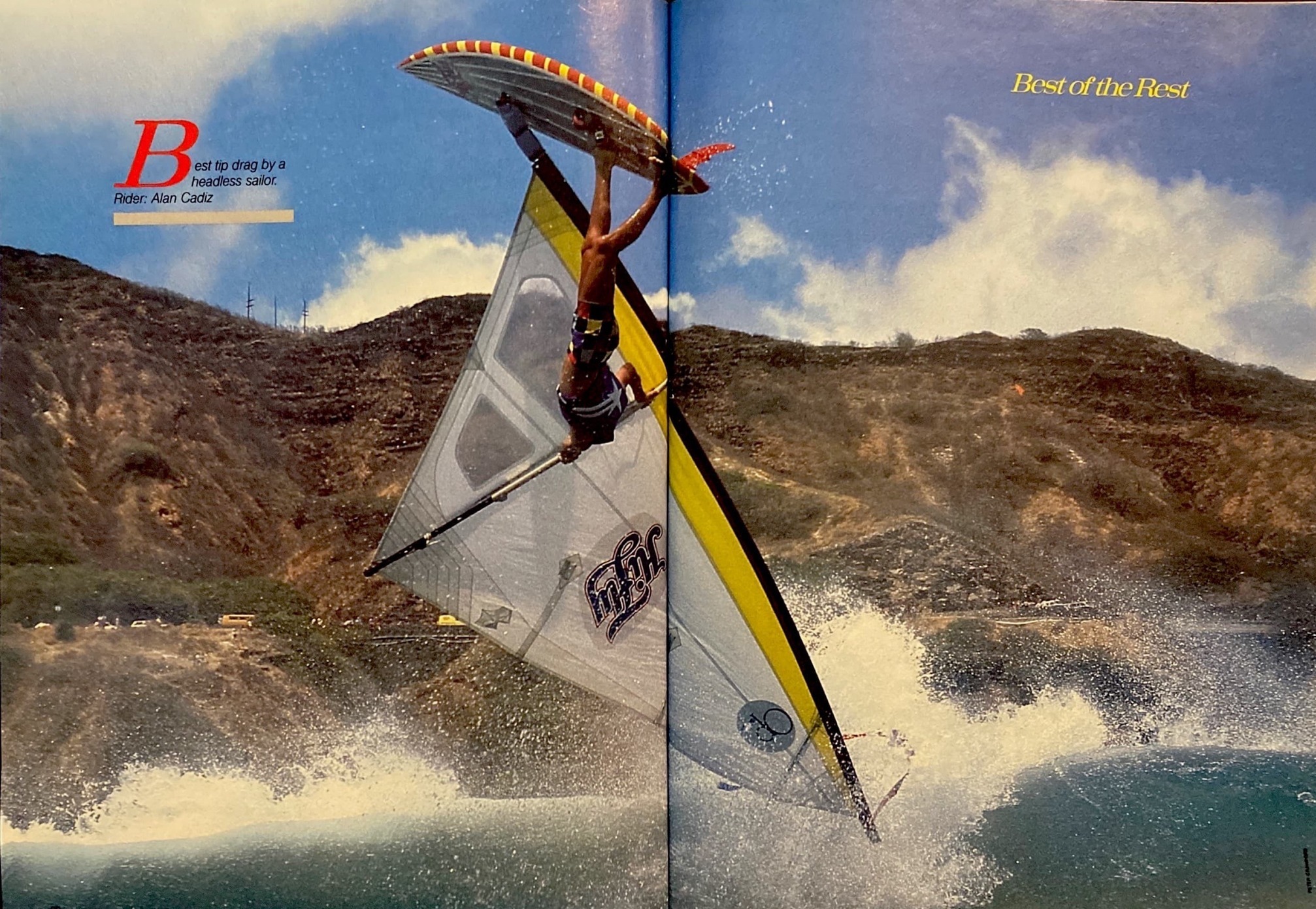 Alan Cadiz and author windsurfing on North Shore, Oahu in 1983
