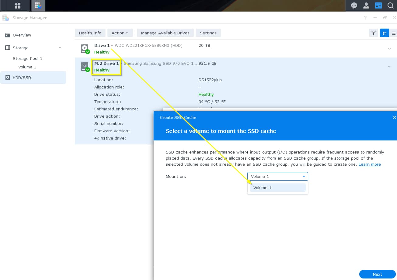 What SSD brands work well as cache for Synology DS1522+?