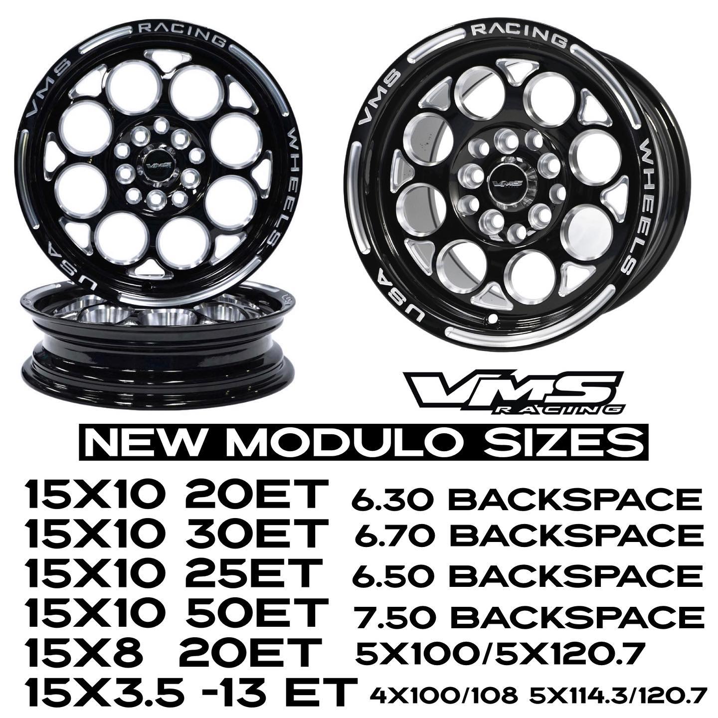 VMS Racing - 🚨🚨 New VMS Modulo Wheel Sizes in Stock NOW 🚨🚨... | Facebook