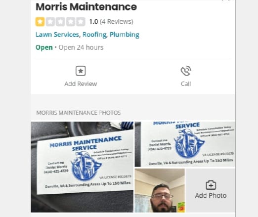 Warning: Unlicensed Contractor Chris from This and That Repair LLC