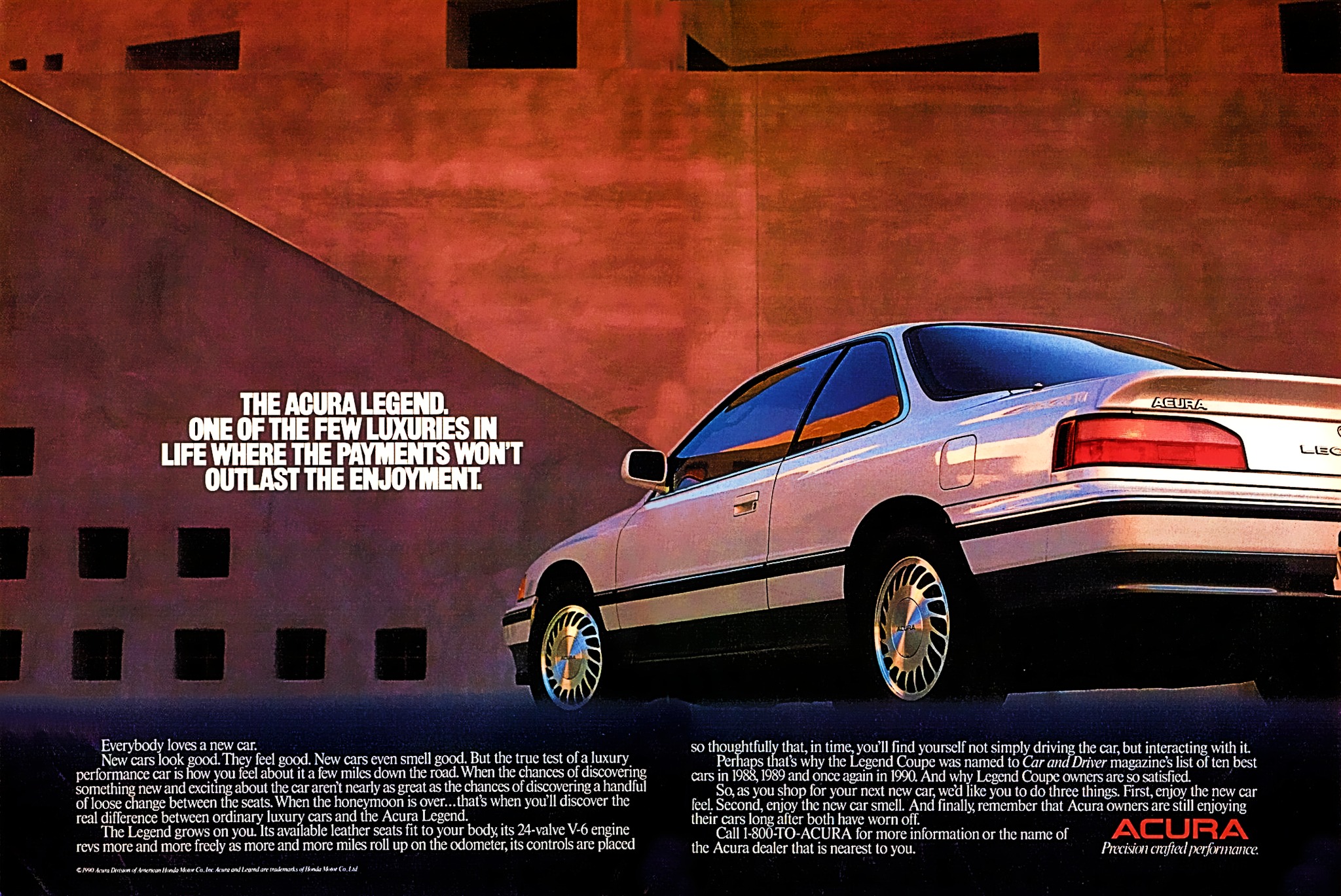1990 Acura Legend Coupé Ad. Time Magazine, September 17th 1990