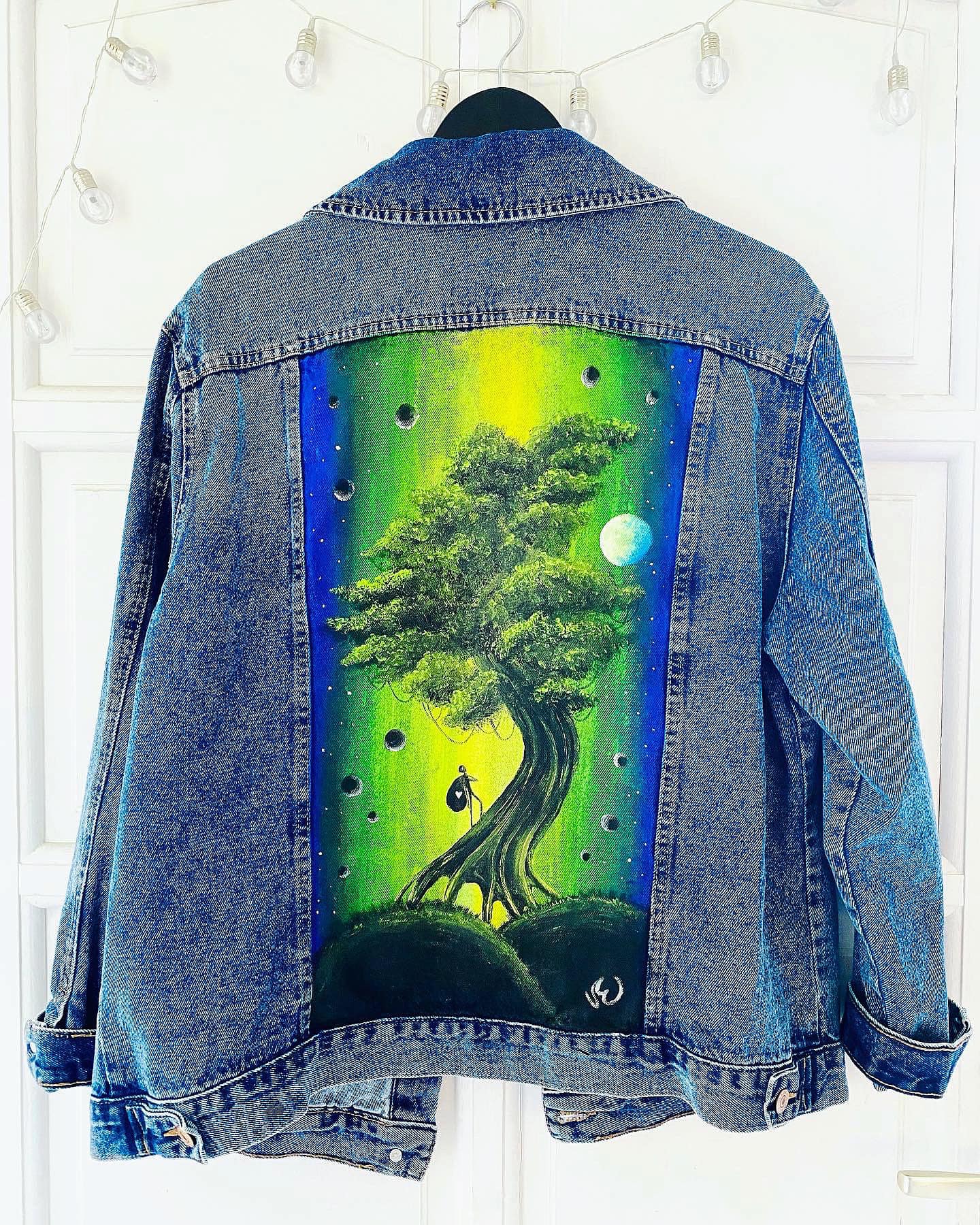 Handpainted Patrick Star on Denim Jacket