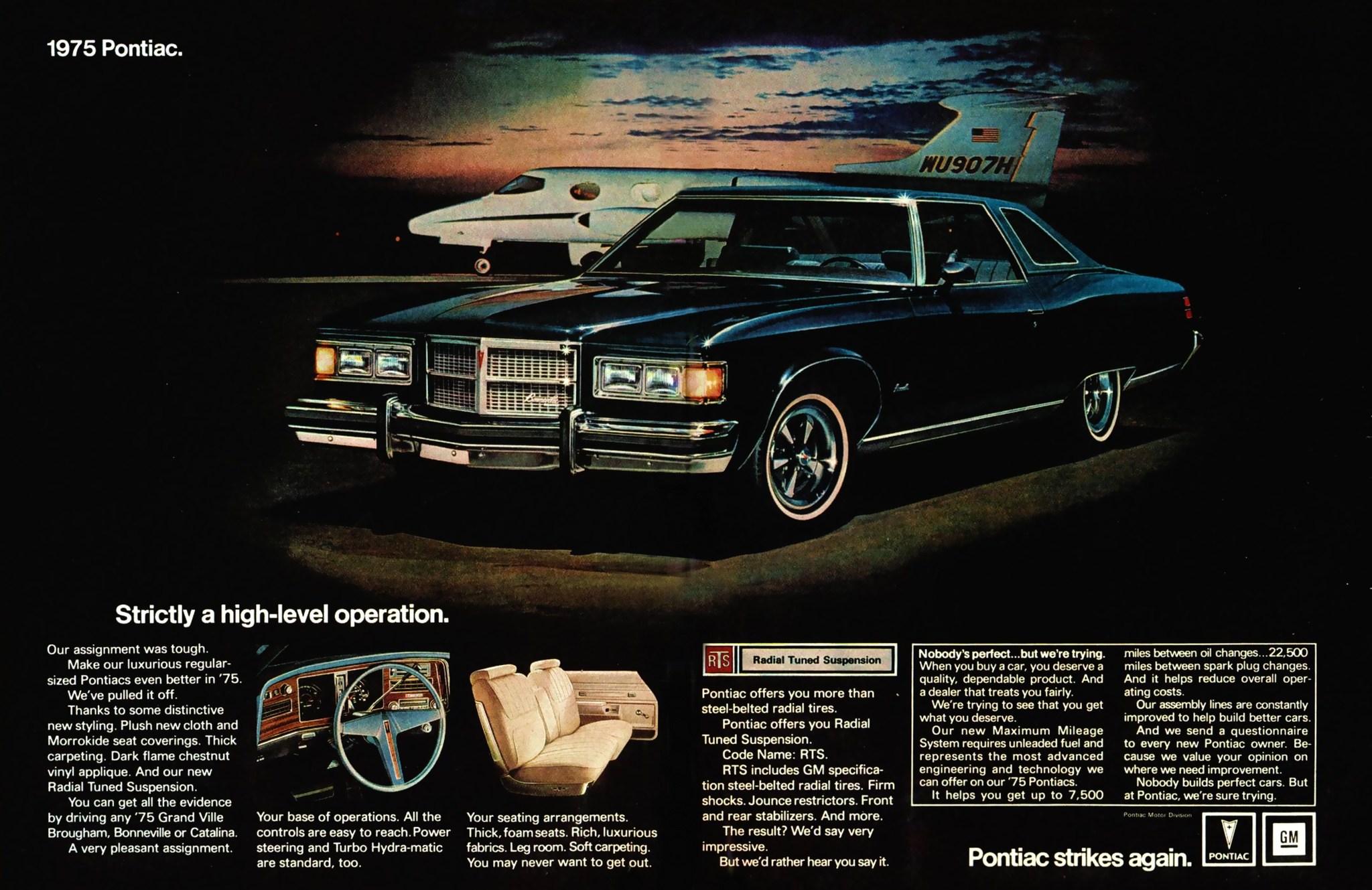 1975 Pontiac Bonneville Ad. Time Magazine, September 30th 1974
