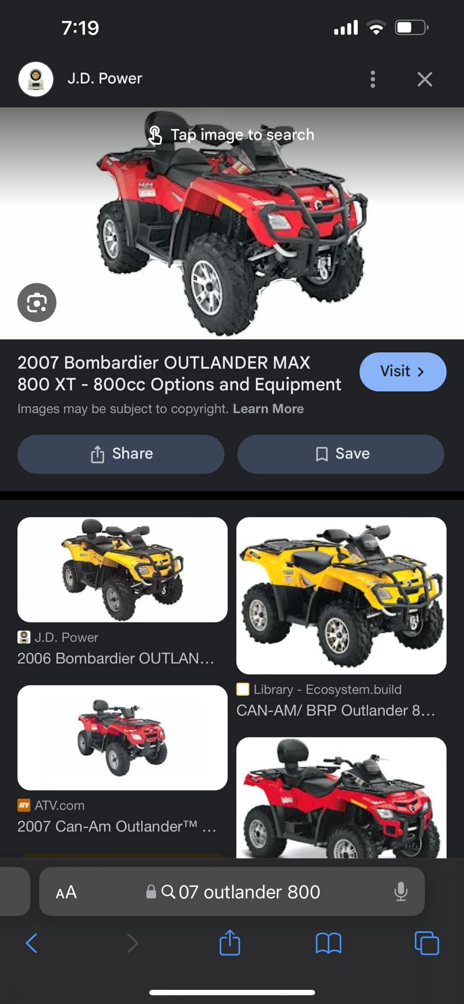 2006 Can am Bombardier Outlander 800XT PART OUT