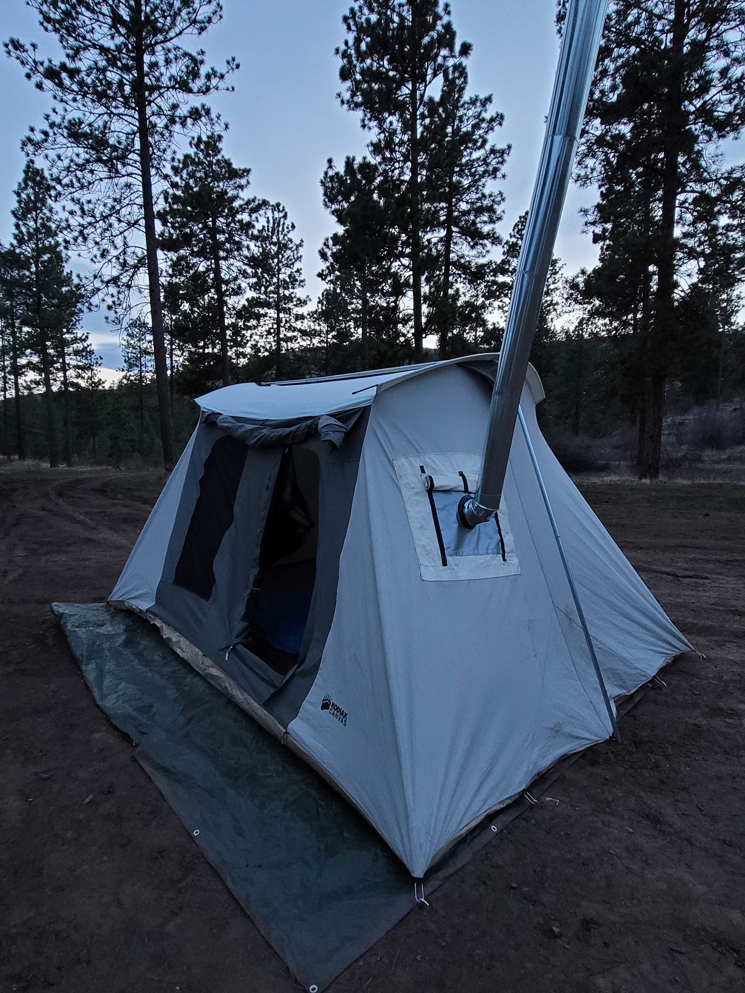 Canvas Cabin Tent Kodiak Tent With Stove Jack Stove Setup And 