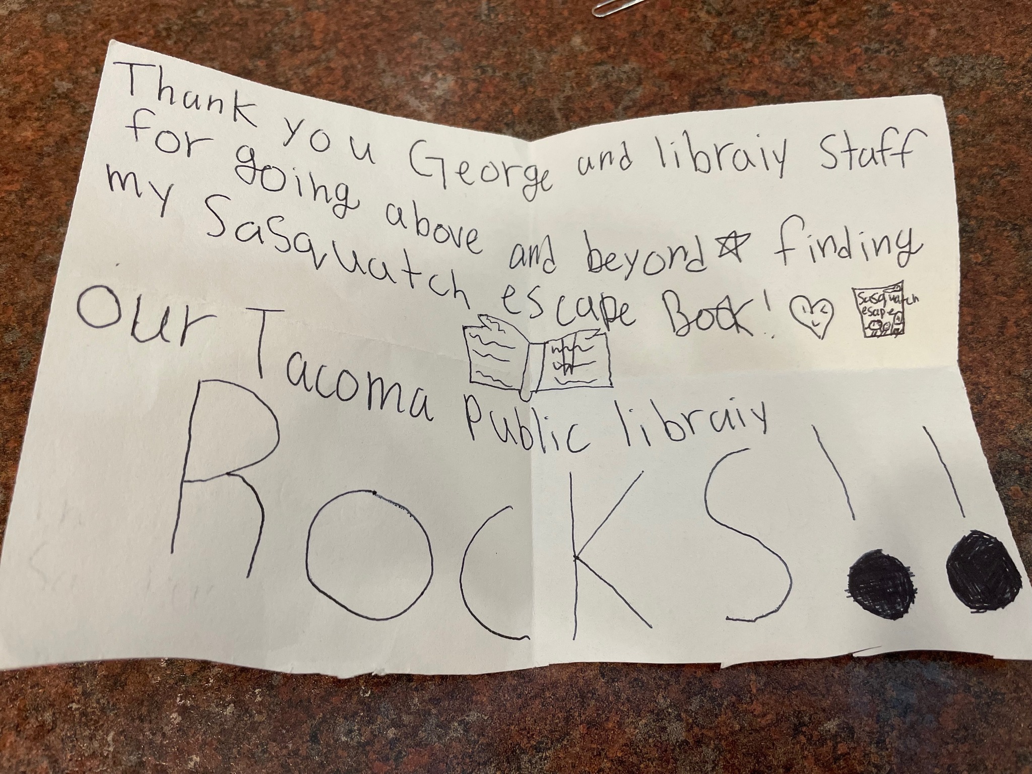🌲🌲📘🌲🌲 A sweet note from a young... - Tacoma Public Library | Facebook