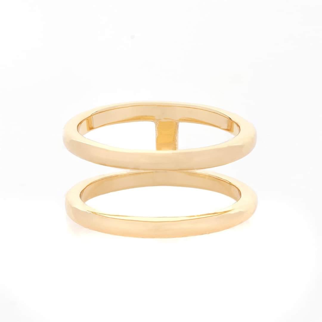 Iced Out 14k Gold Plated CZ Ring - Micropave Hip Hop Band Ring Size 10