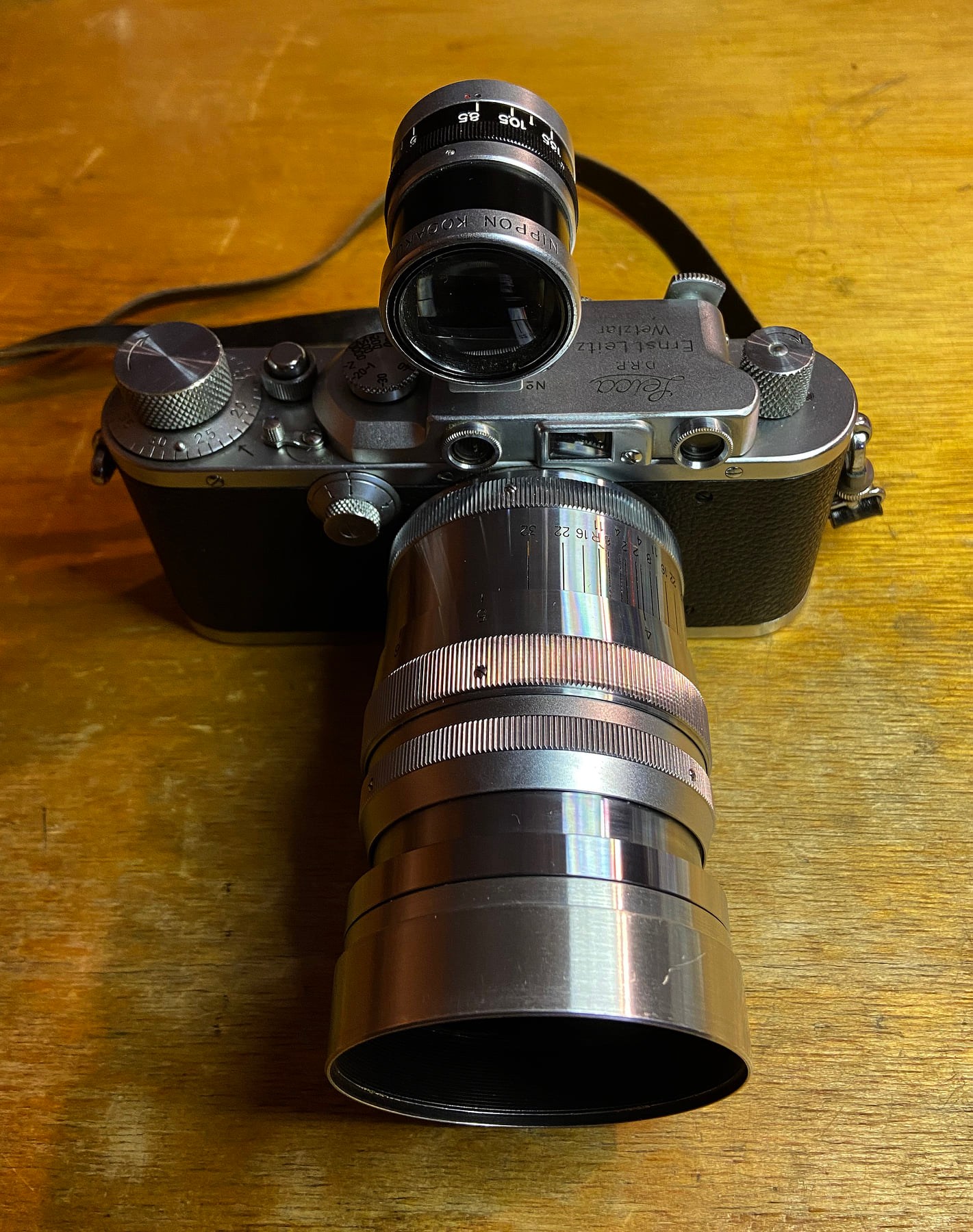 National optical trinol anastigmat lens on leica camera