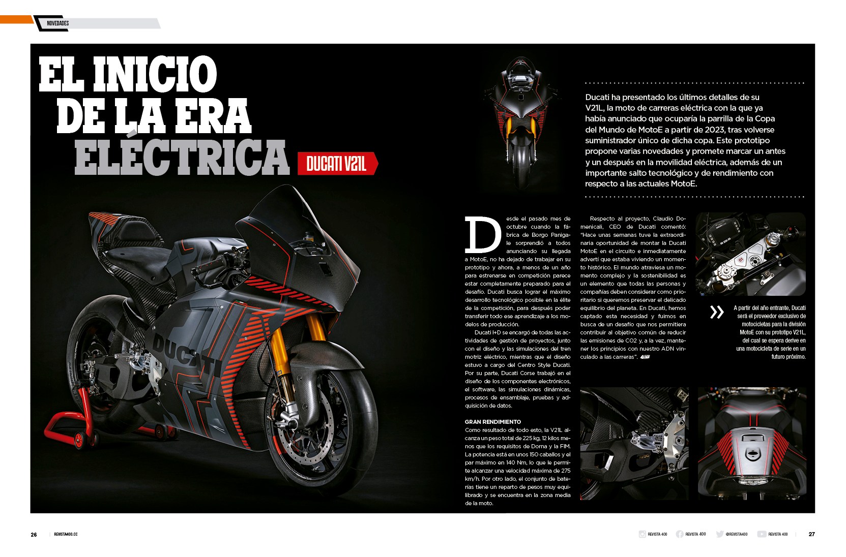 Revista 400 - 🔥EL INICIO DE LA ERA ELÉCTRICA🔥 DUCATI V21L...