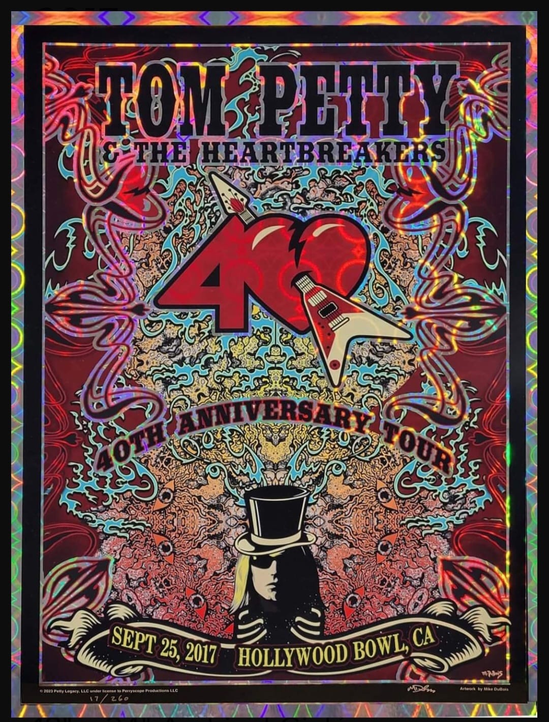 Tom Petty and the Heartbreakers poster signed by Benmont