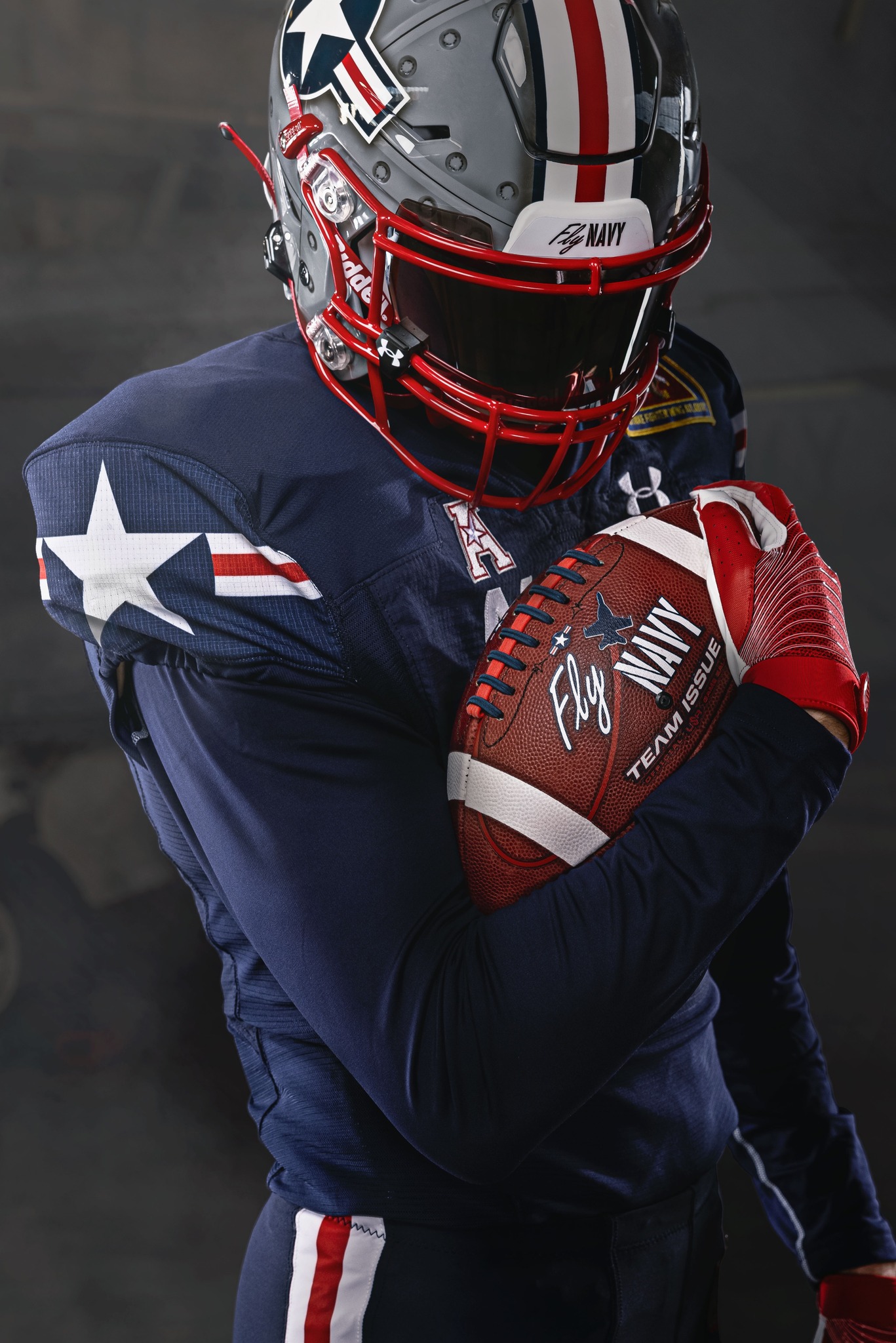 fly navy football helmet 2021 Midshipmen Riddell Speed Mini Navy Athletics, Under Armour Unveil