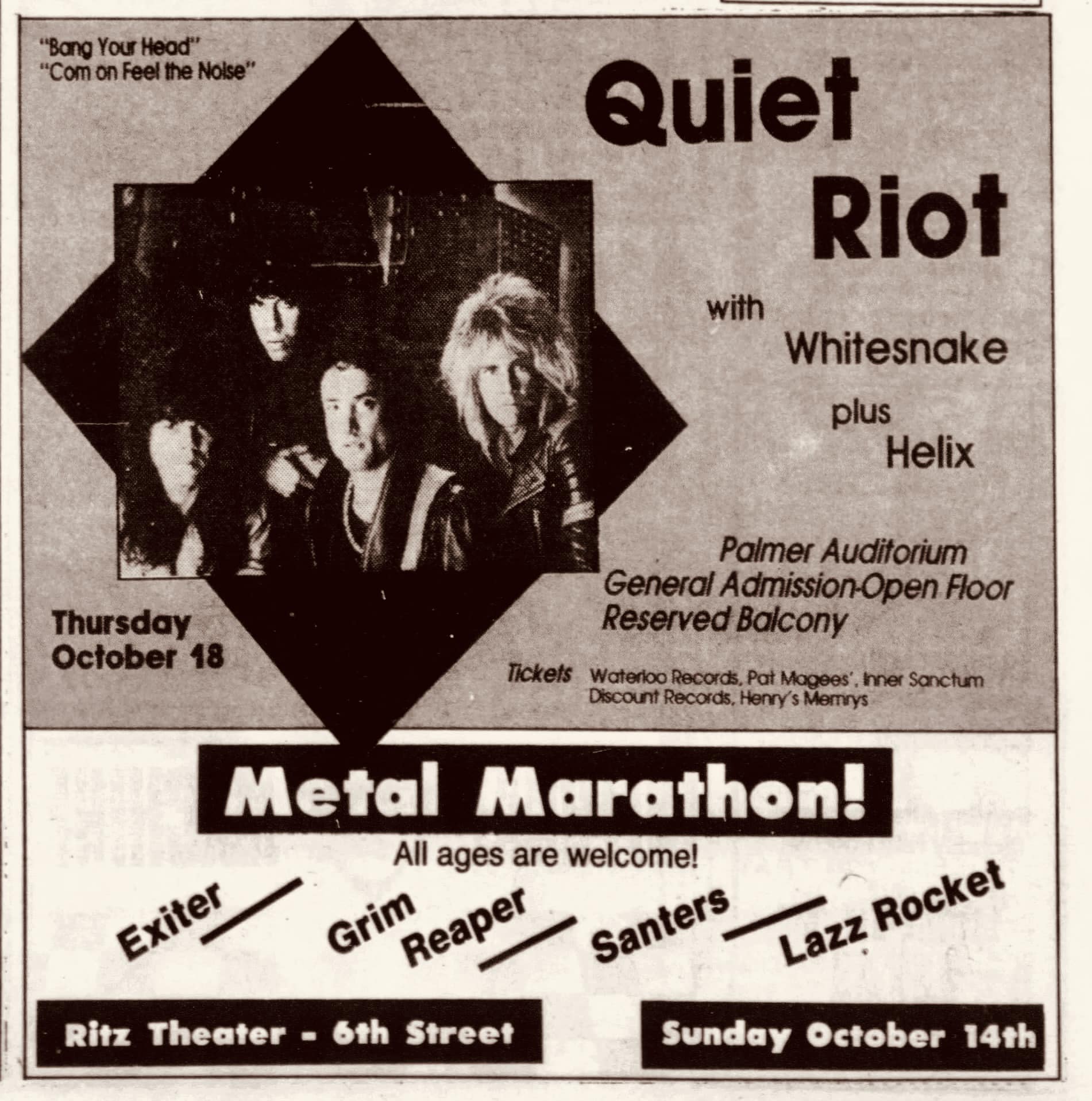 Quiet Riot Condition Critical Tour, 1984