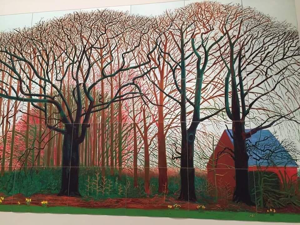 David Hockney's massive landscape painting Bigger Trees Near Warter
