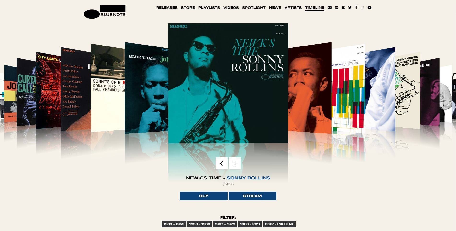 Peruse the entire Blue Note Records catalog from 1939-2020 at www