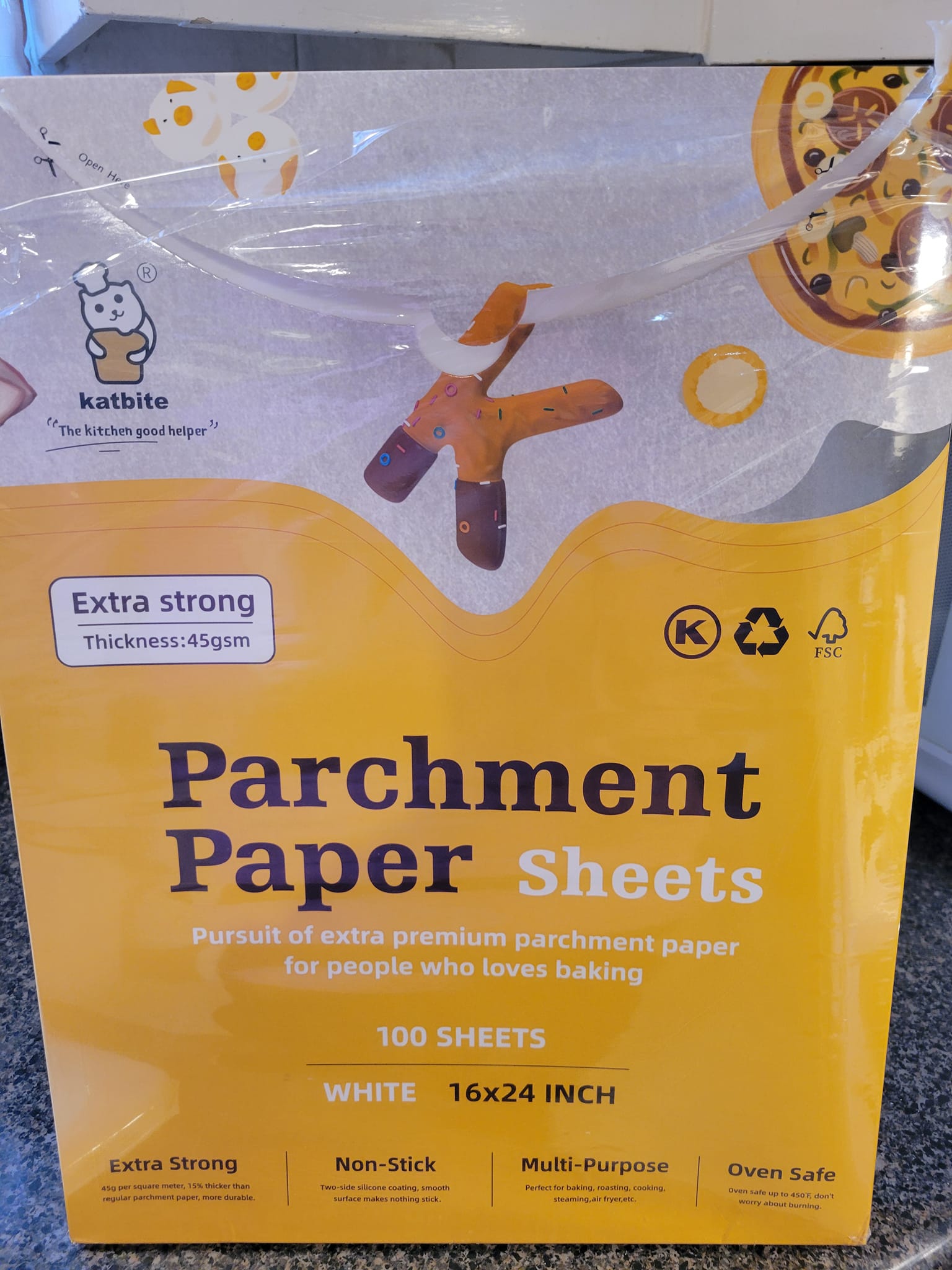 Large Greaseproof Parchment Paper Sheets - 21x15 Inch Non-Stick Baking Paper 4 thumbnail image