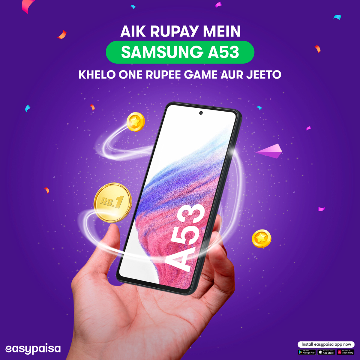 easypaisa - Jeeto Samsung A53 easypaisa One Rupee Game mein! 📱🤩 Bas ...