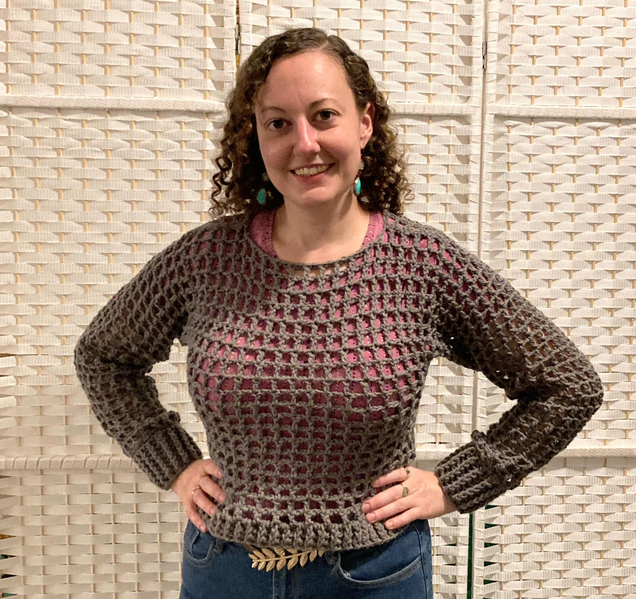 Making a crochet spring mesh sweater with Joann