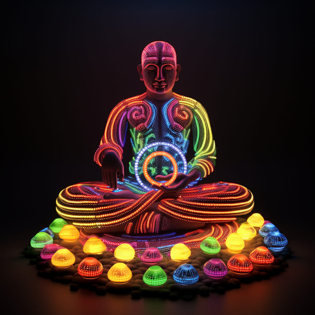 Enlightened monks on a DMT trip #Imagined with #midjourney v 5.2
