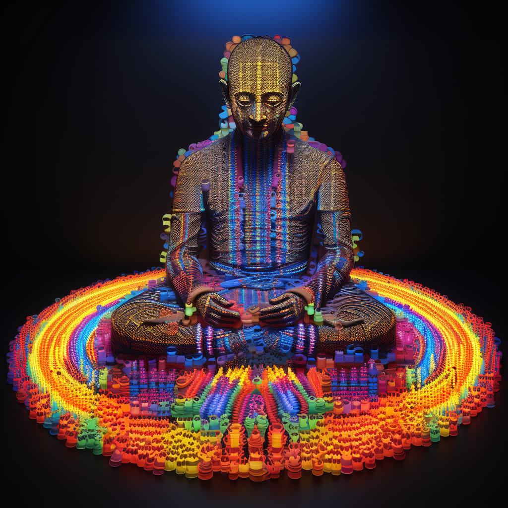 Enlightened monks on a DMT trip #Imagined with #midjourney v 5.2