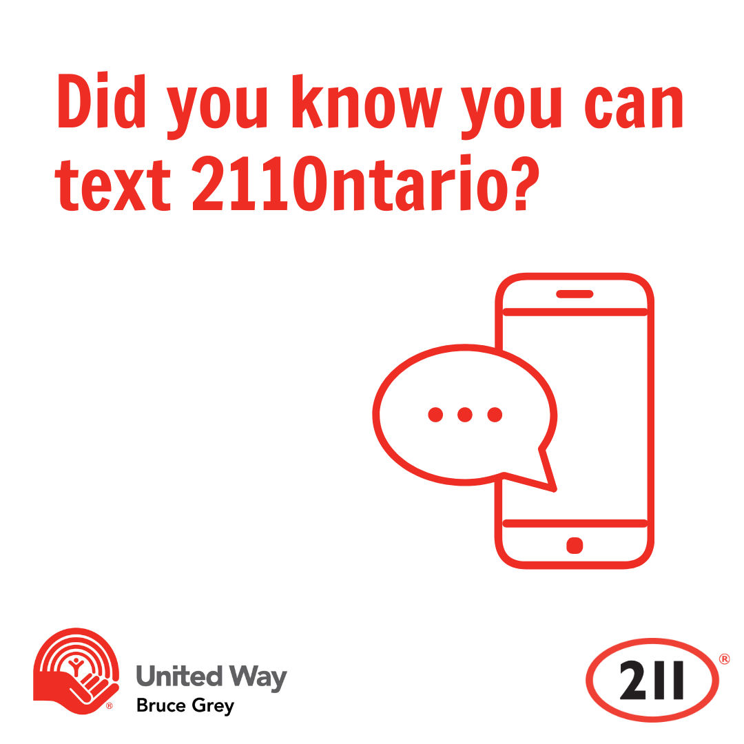 United - 211 Ontario has various contact means such as call and text ...