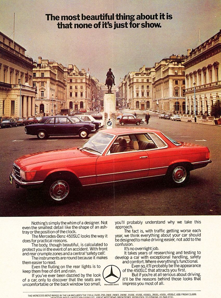 1974 Mercedes-Benz R107 450 SLC Ad.