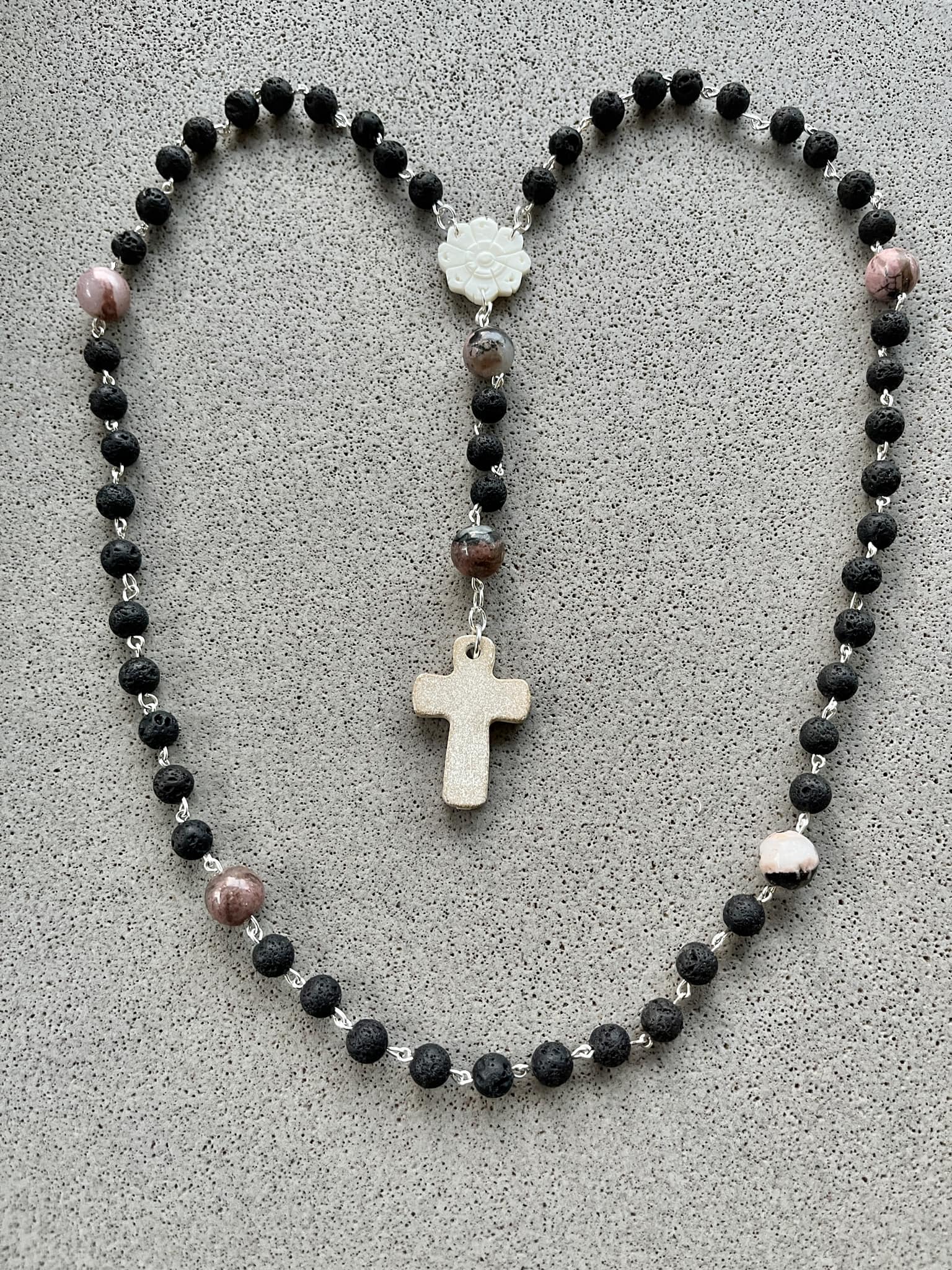 I made this rosary for Tanya Taylor Rubenstein, one of my favorite 