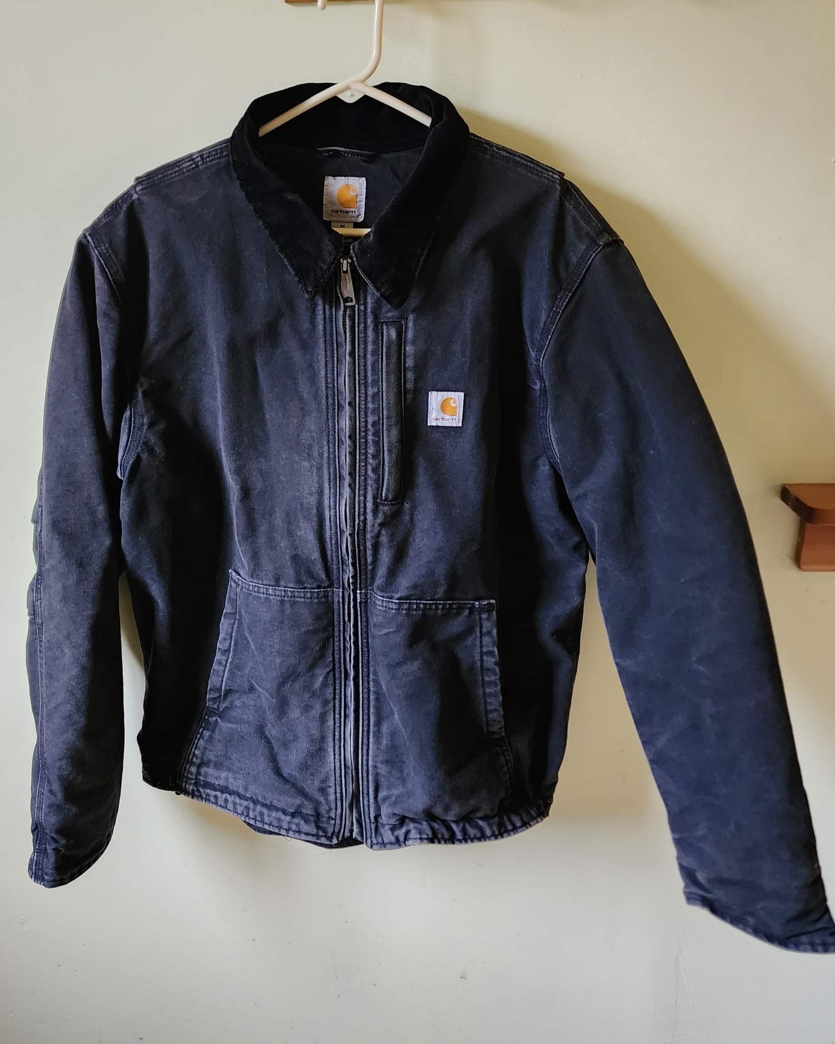 Duke Haband Denim Jacket Men Medium Flannel Lined Chore Coat Snap 