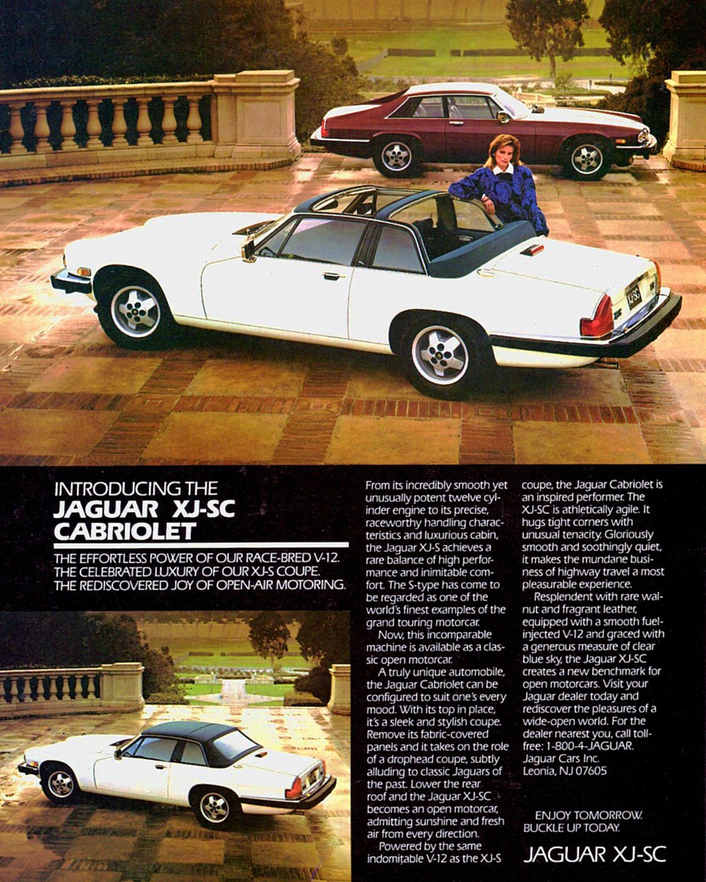 1986 Jaguar XJ-SC Cabriolet Ad. USA.