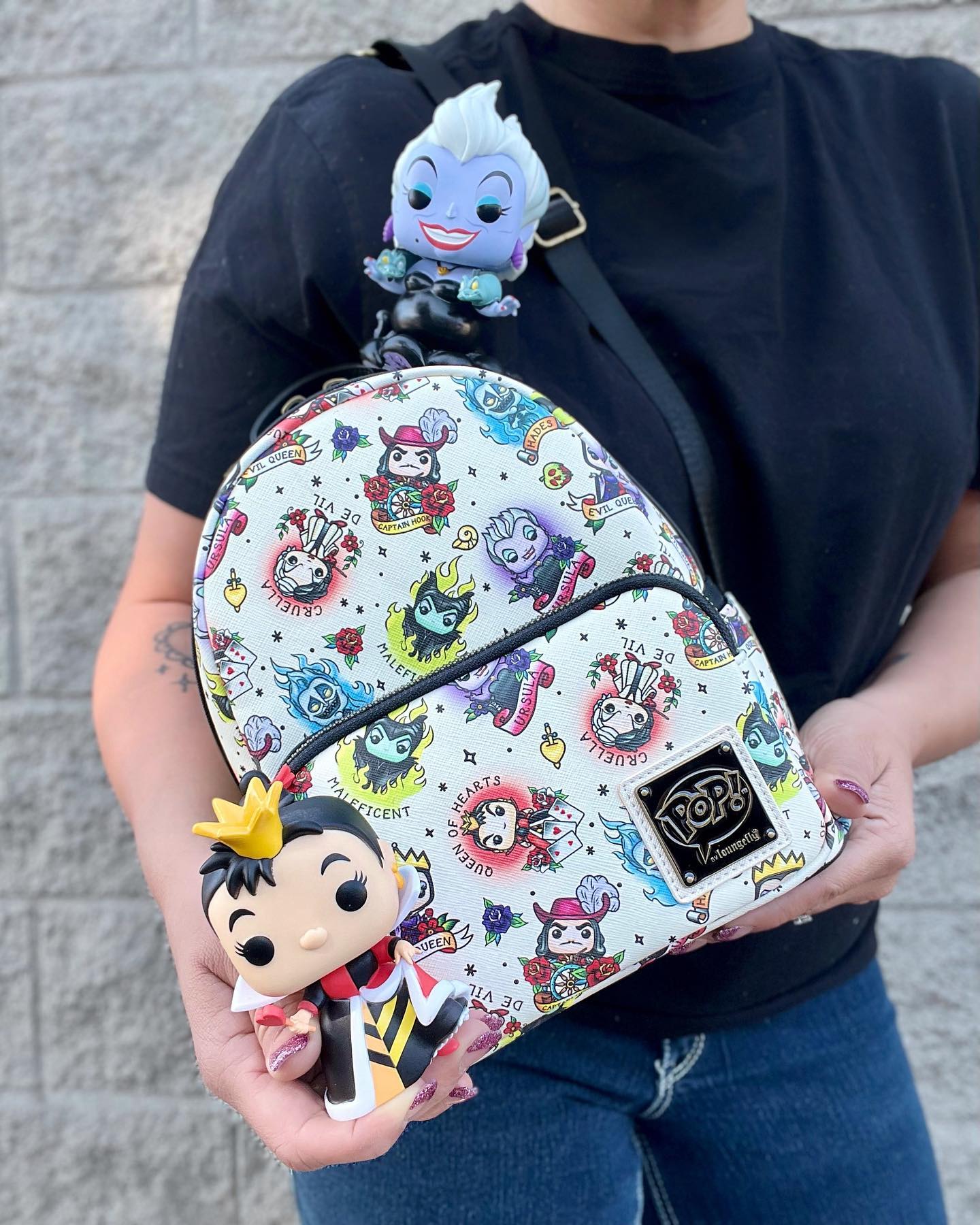 disney villains funko pop mini backpack Color Block Triple Pocket Embroidered flowers bloom in the lower co ers NOW AVAILABLE: New Disney Villains