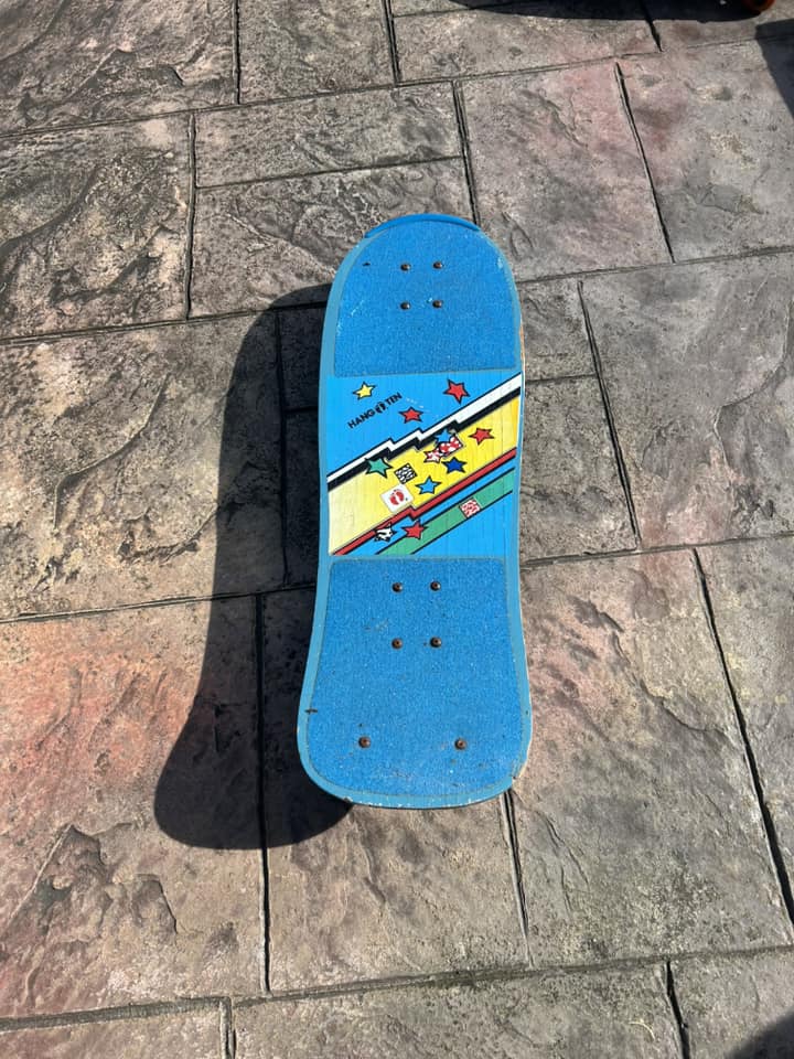 Vintage Hang Ten skateboard found after 35 years